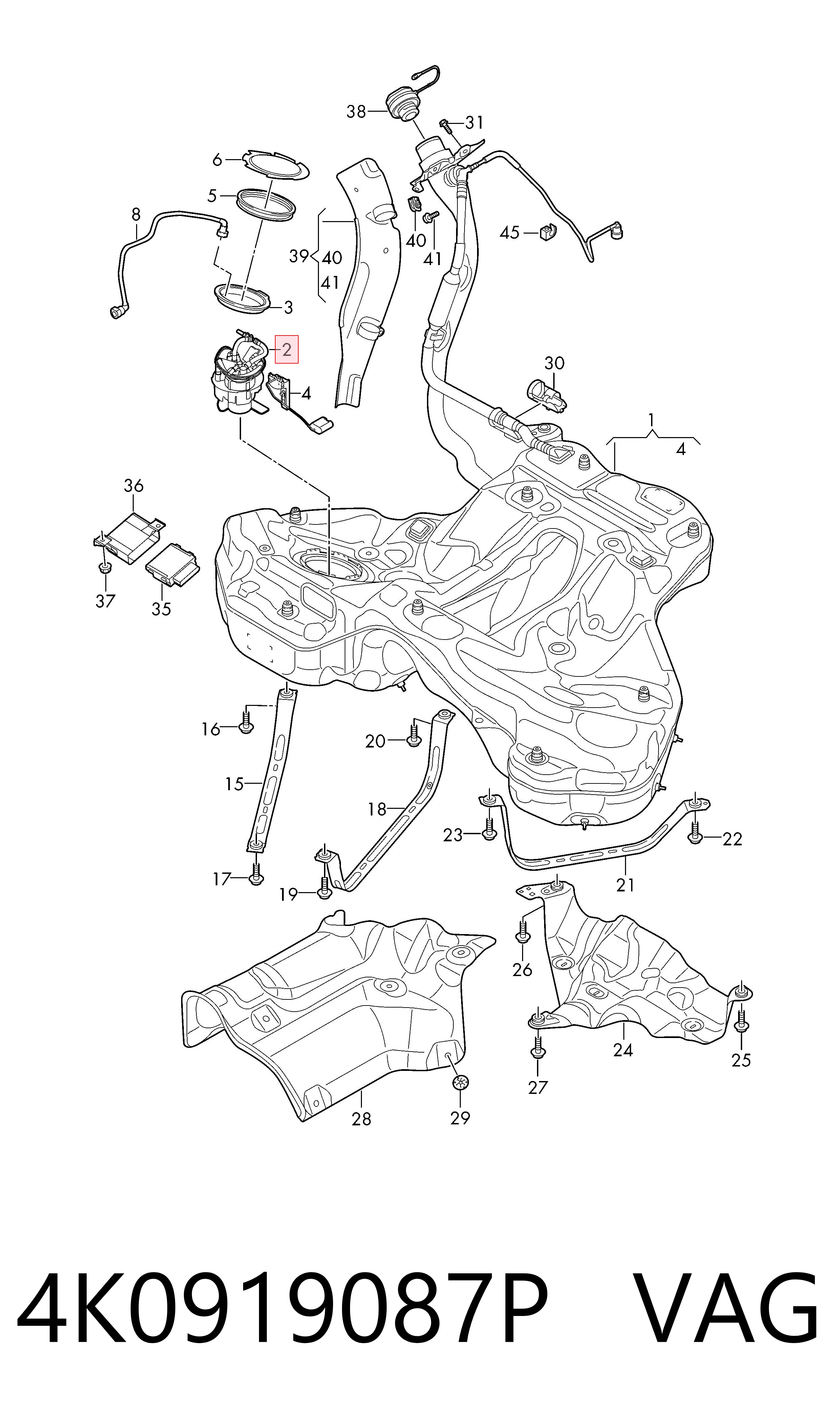 Módulo de bomba de combustível com sensor do nível de combustível para Audi A6 C8 4A5