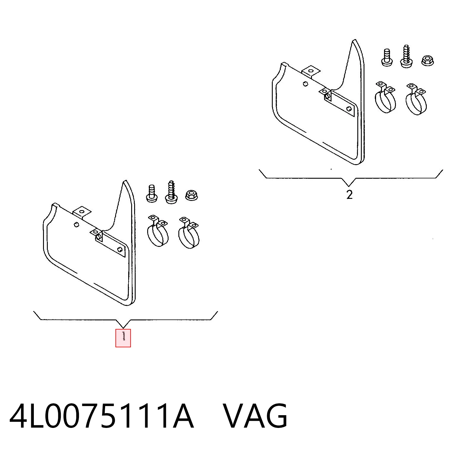 4L0075111A VAG Protetores de lama dianteiros, kit