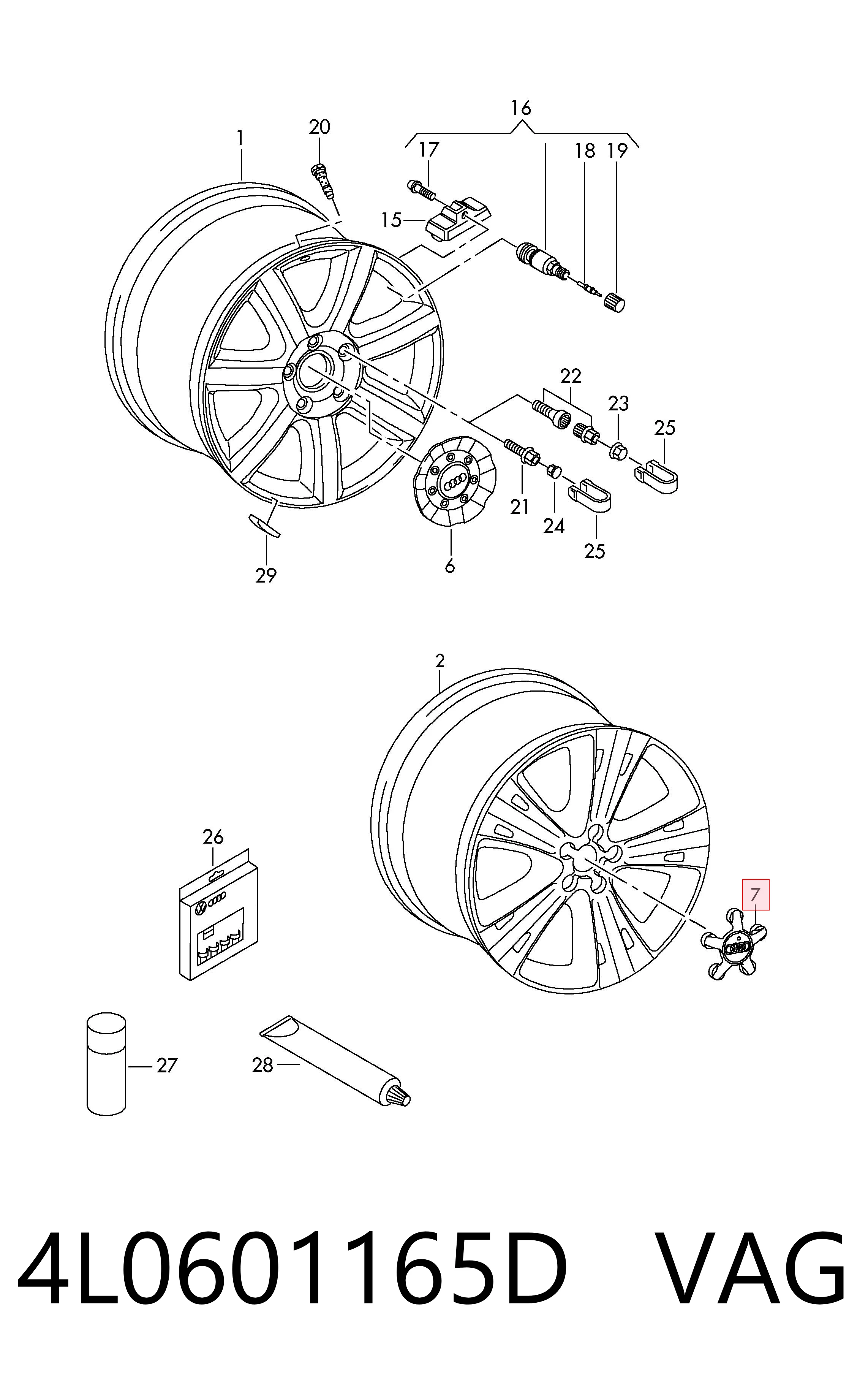 4L0601165D VAG Coberta de disco de roda