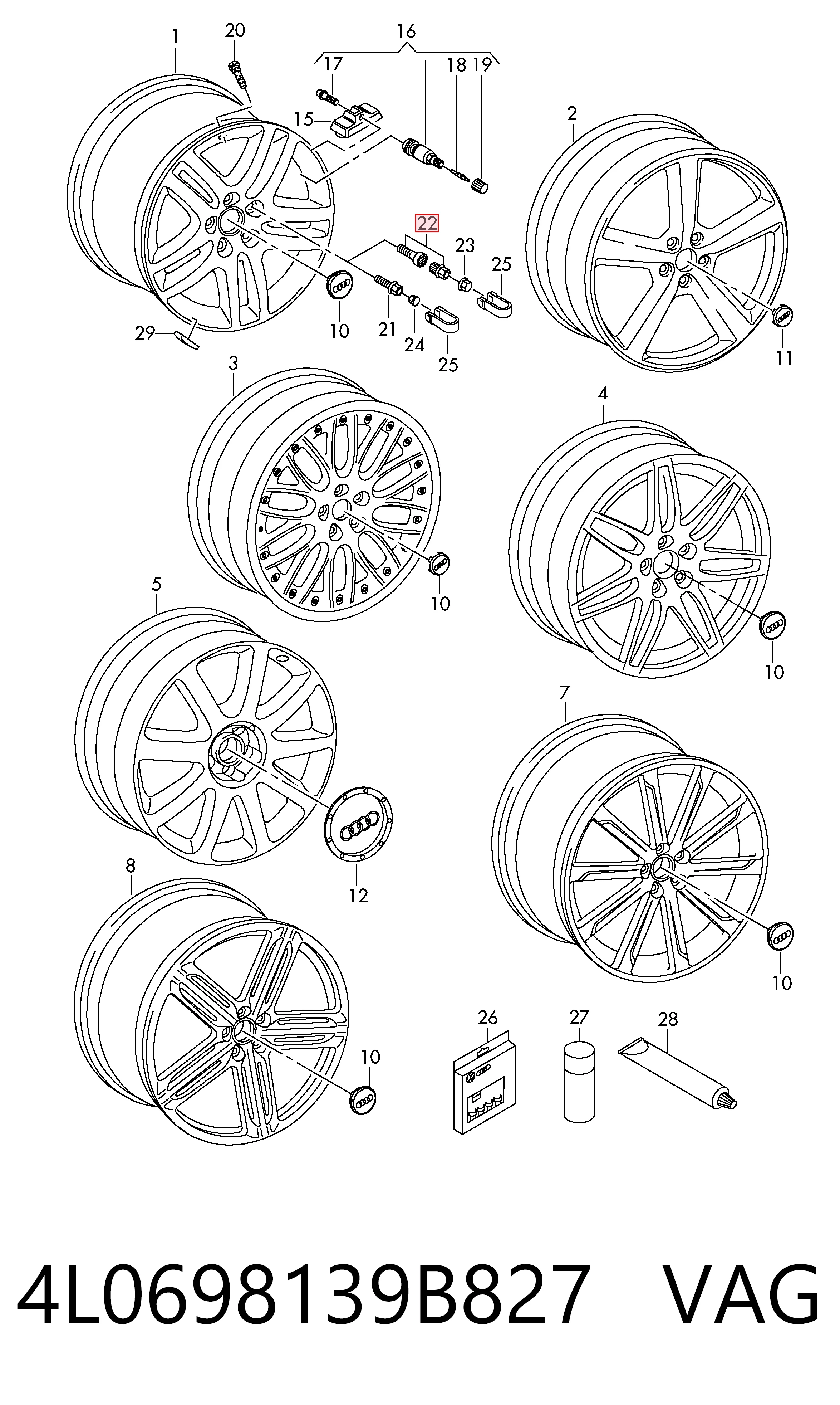 4L0698139B827 VAG