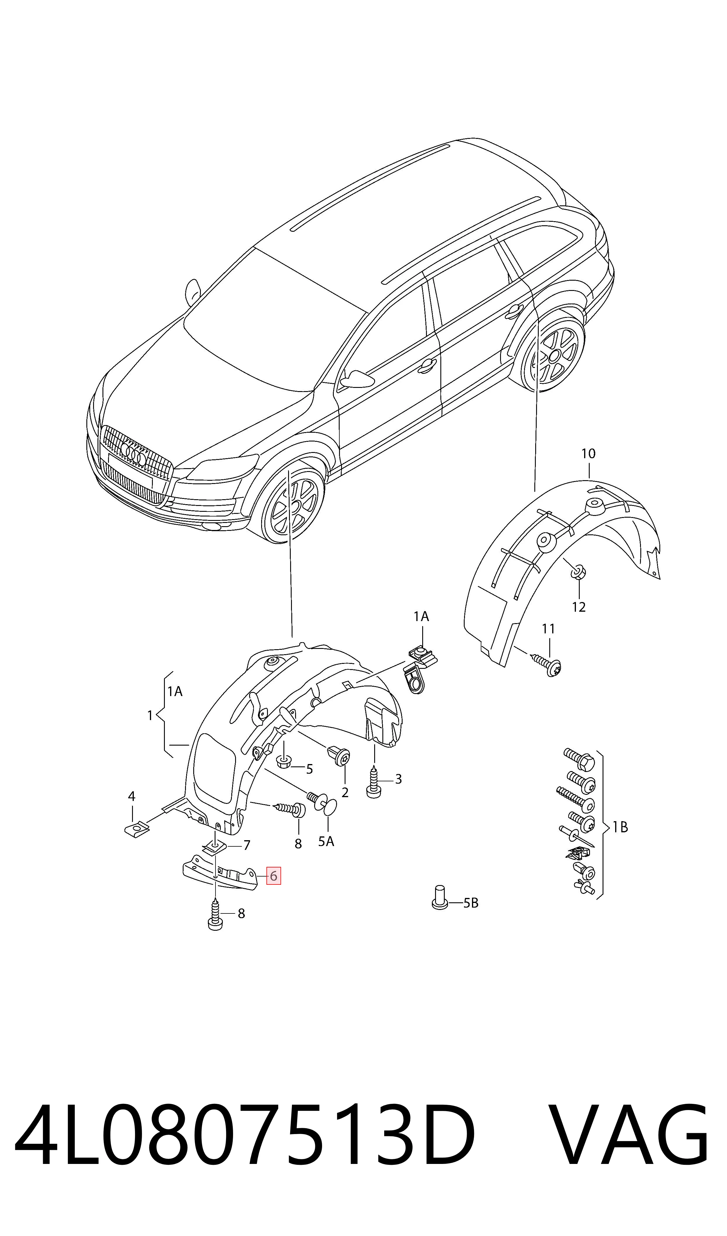 4L0807513D VAG Spoiler do pára-choque traseiro