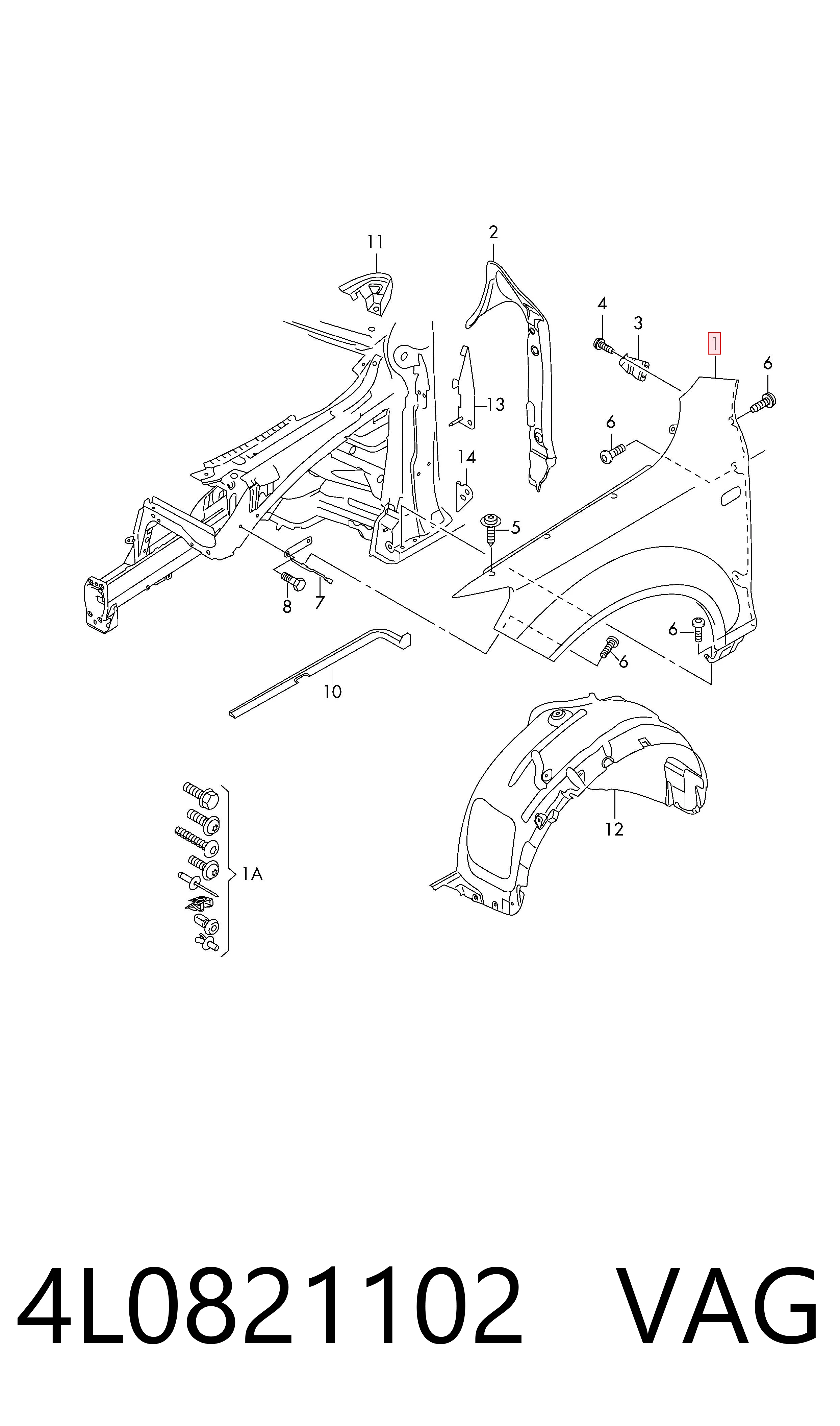  Pára-lama dianteiro direito Audi Q7 SUV (4LB) (2006 - 2016) 