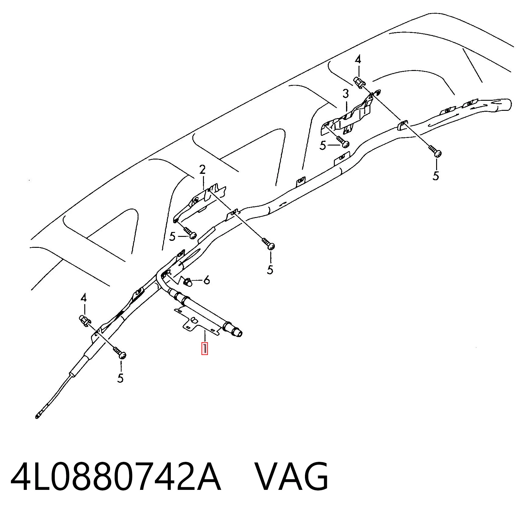 4L0880742A VAG Cinto de segurança (AIRBAG) de estore lateral direito