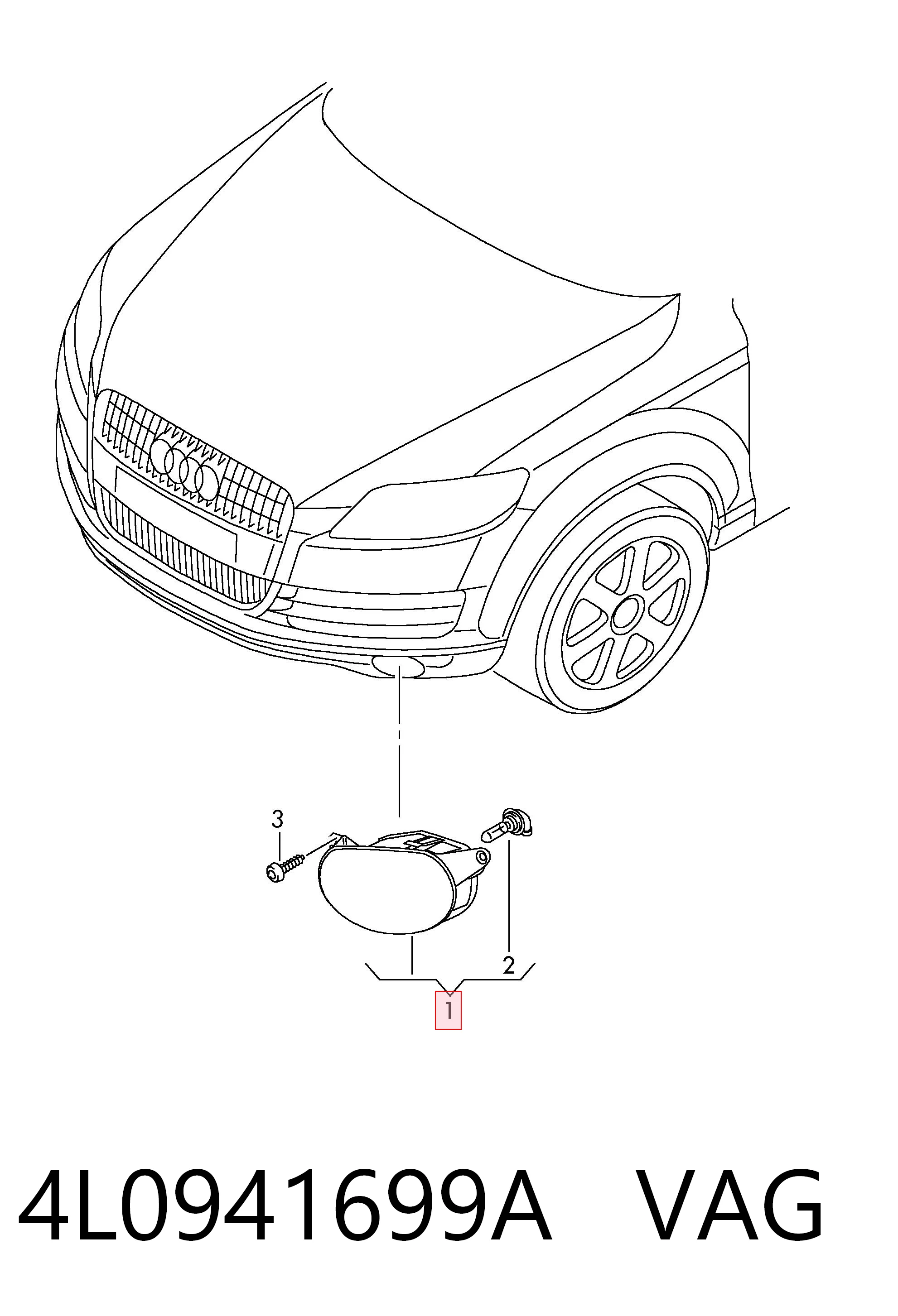 4L0941699A VAG Luzes de nevoeiro esquerdas