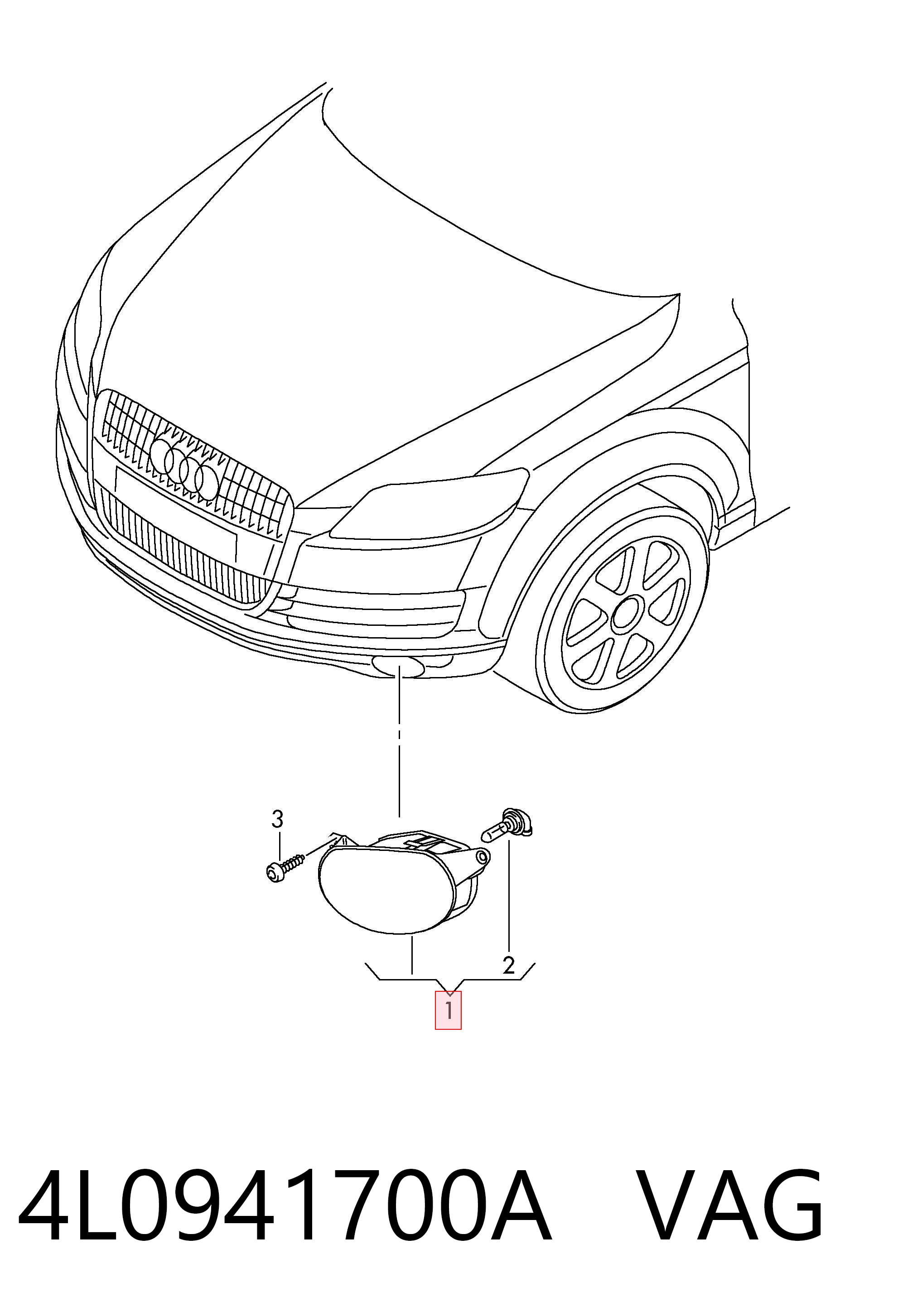 4L0941700A VAG Luzes de nevoeiro direitas