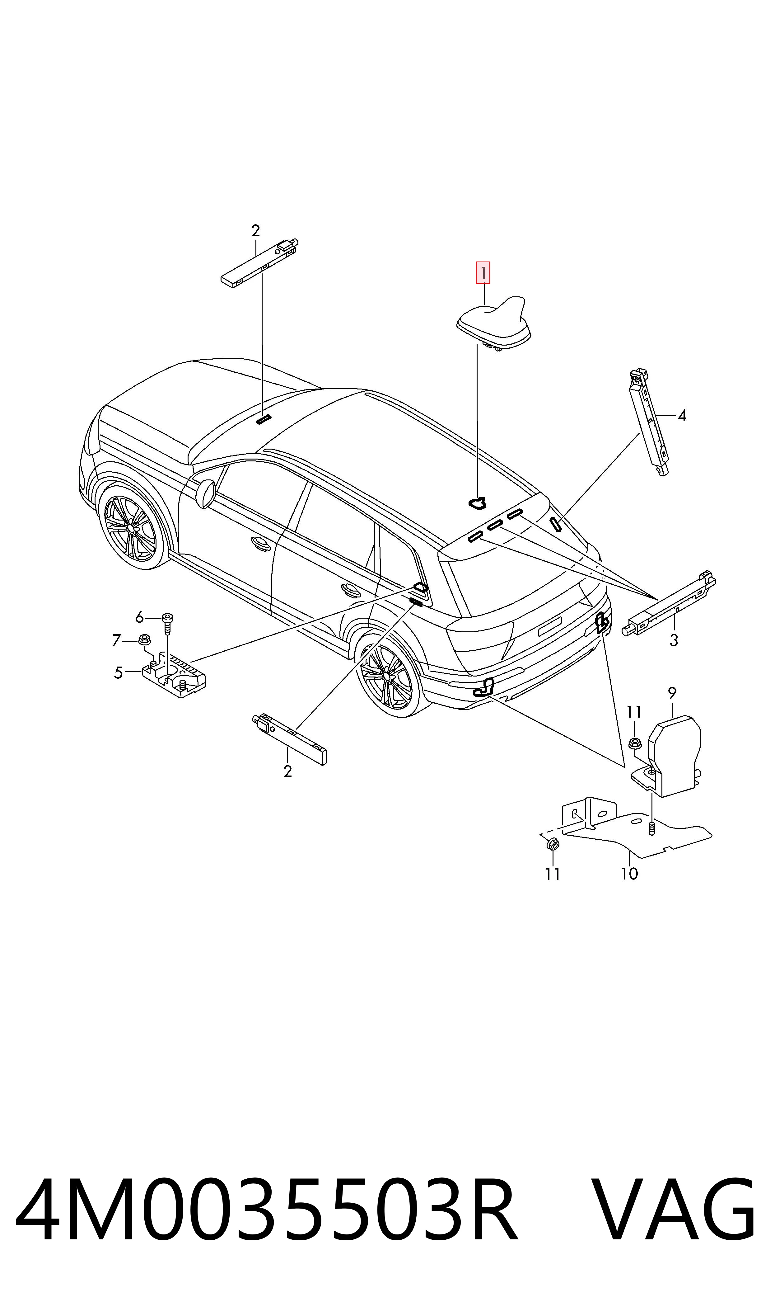 Antena Audi Q3  F3B
