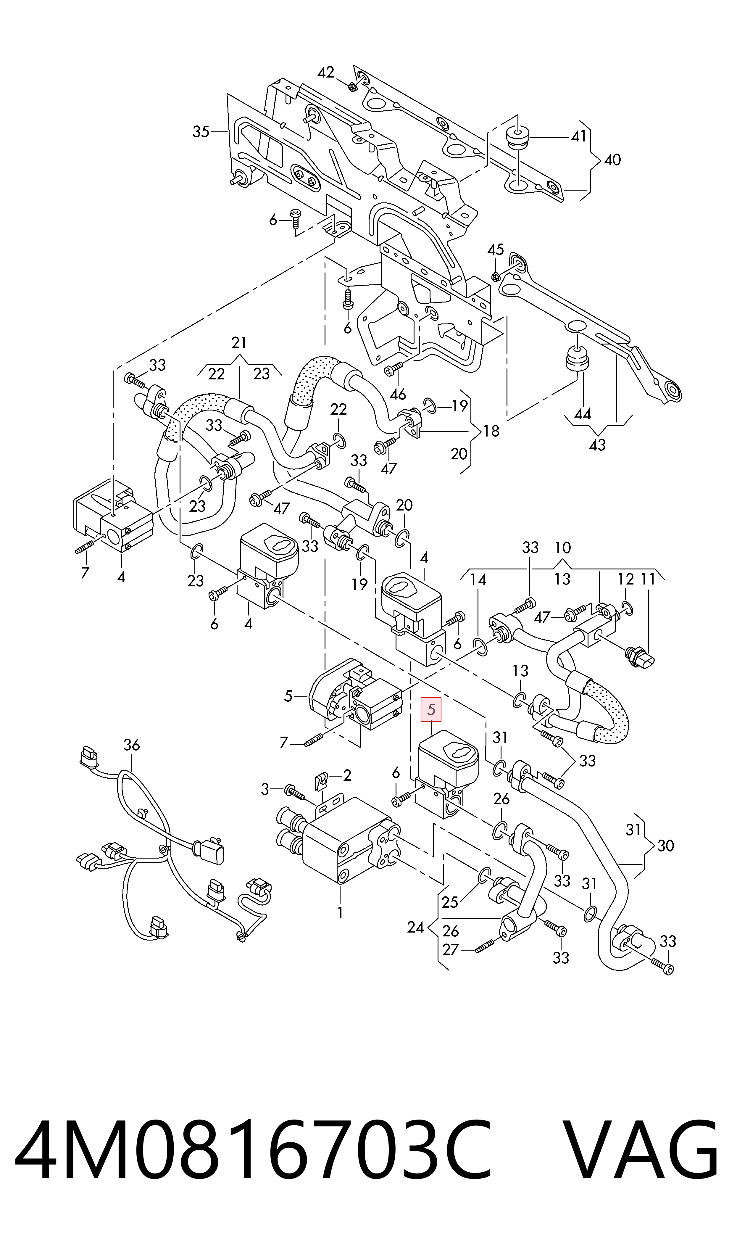 4M0816703C VAG Válvula TRV de aparelho de ar condicionado