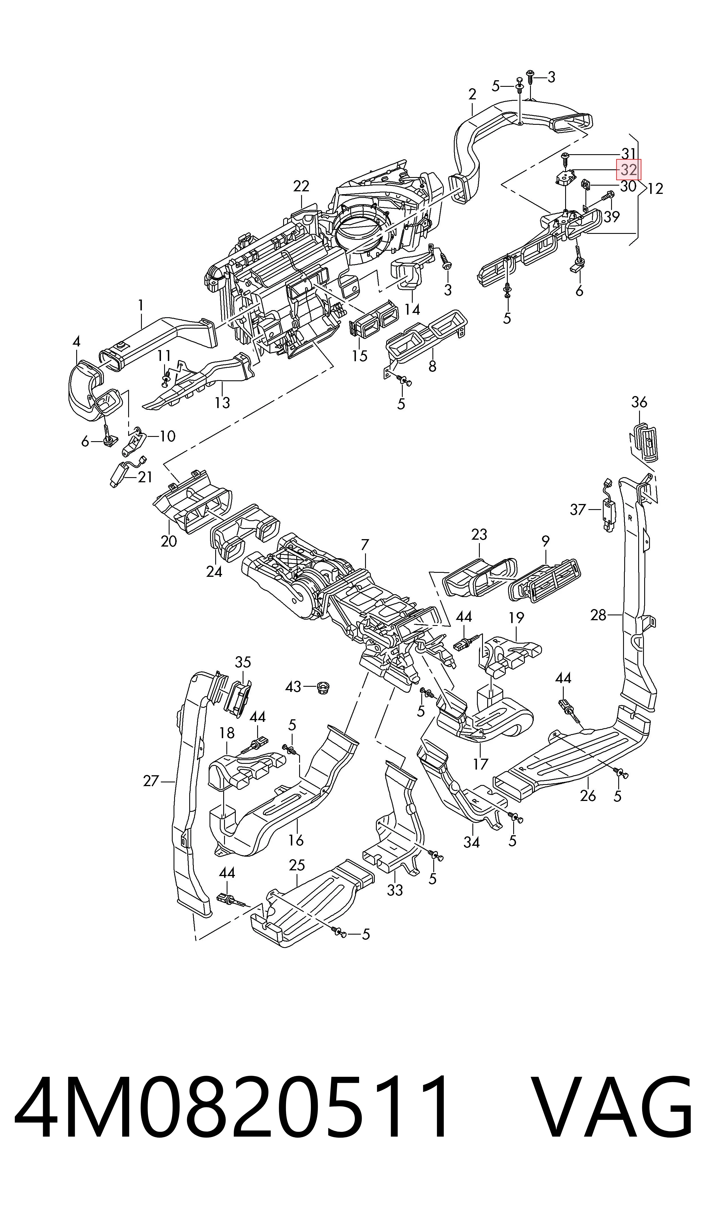 4M0820511 VAG Motor de comporta de recirculação de ar
