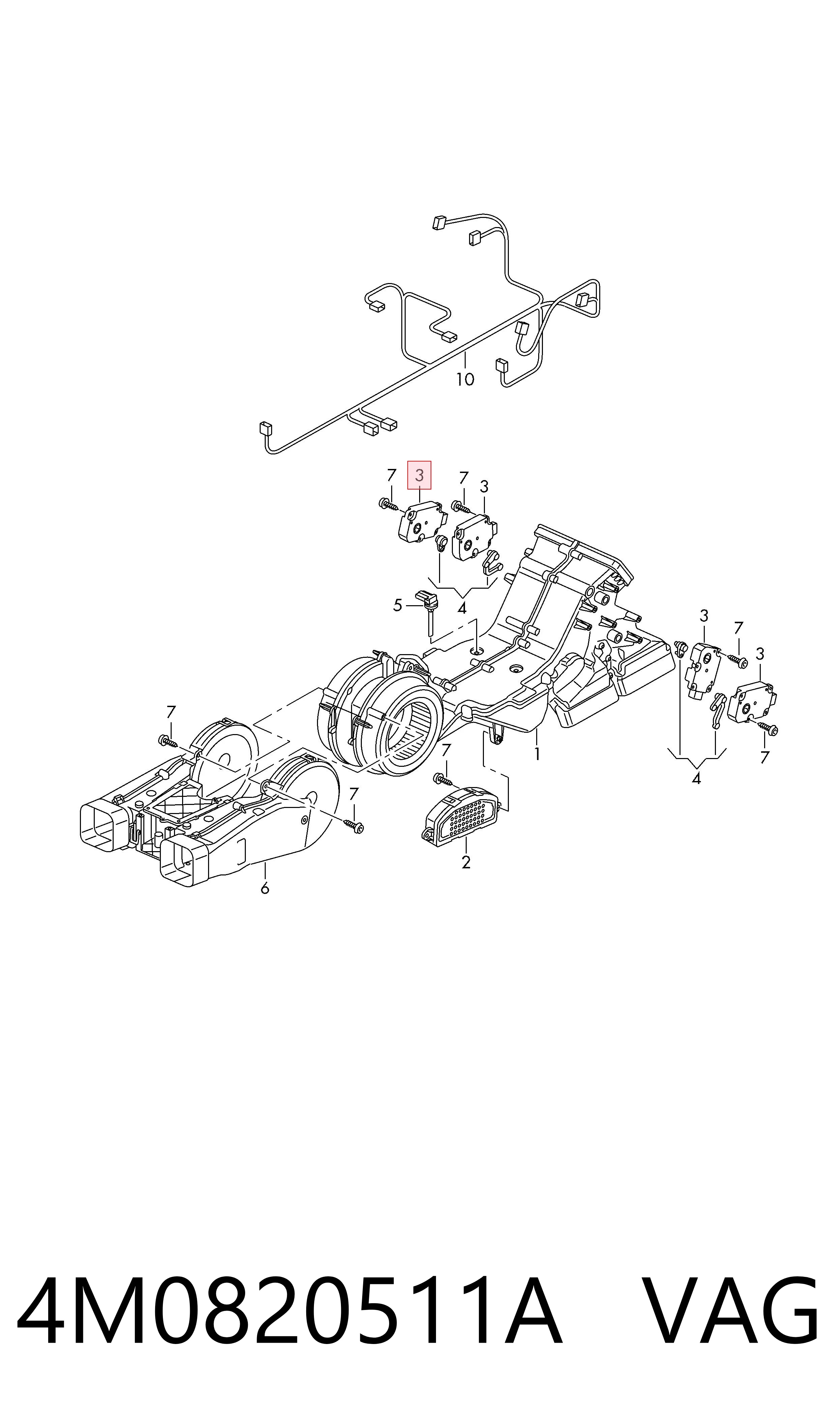 Compre 4M0820511A VAG Motor de comporta de recirculação de ar