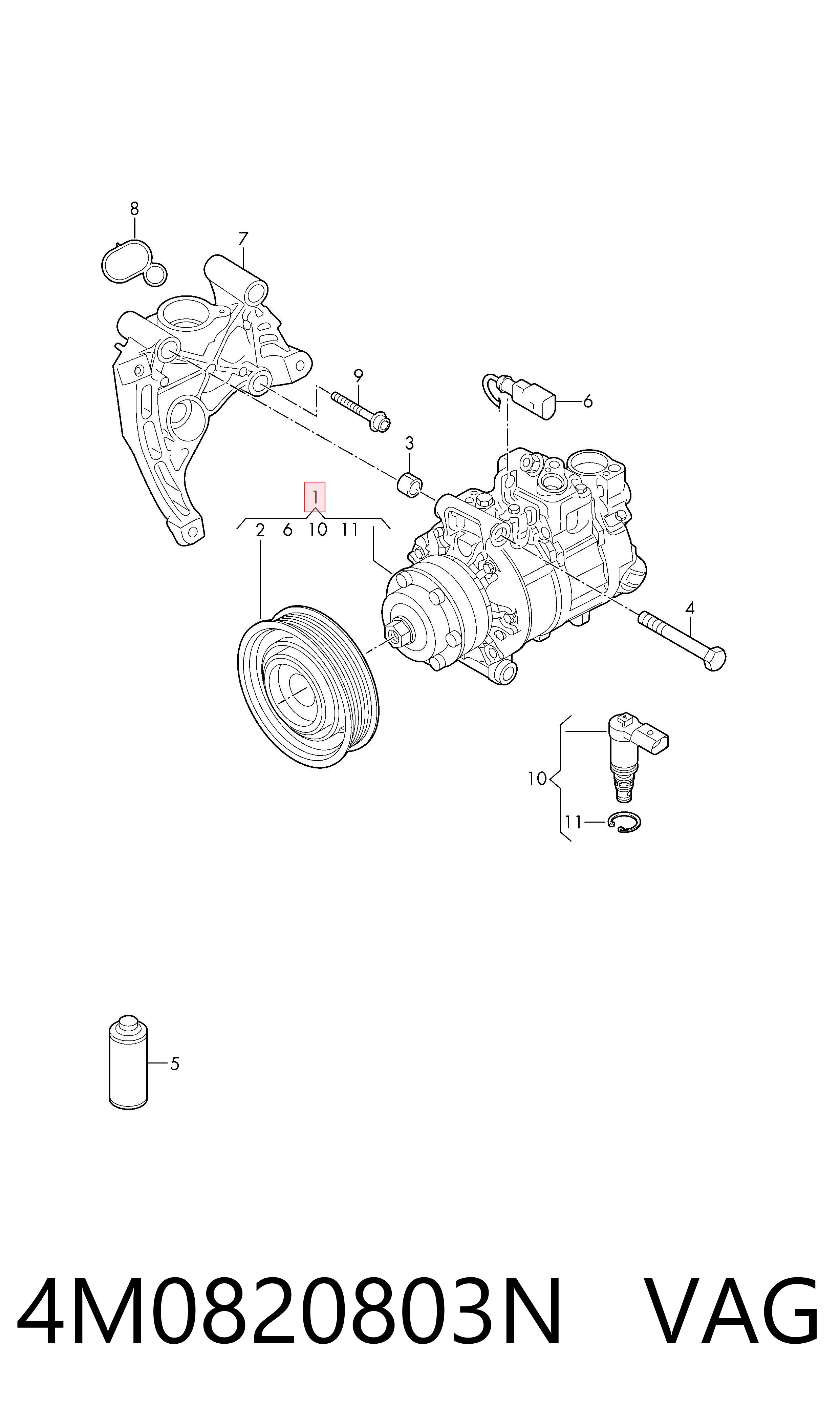 Compressor de aparelho de ar condicionado VAG 4M0820803N preço, a partir de 523,37 USD