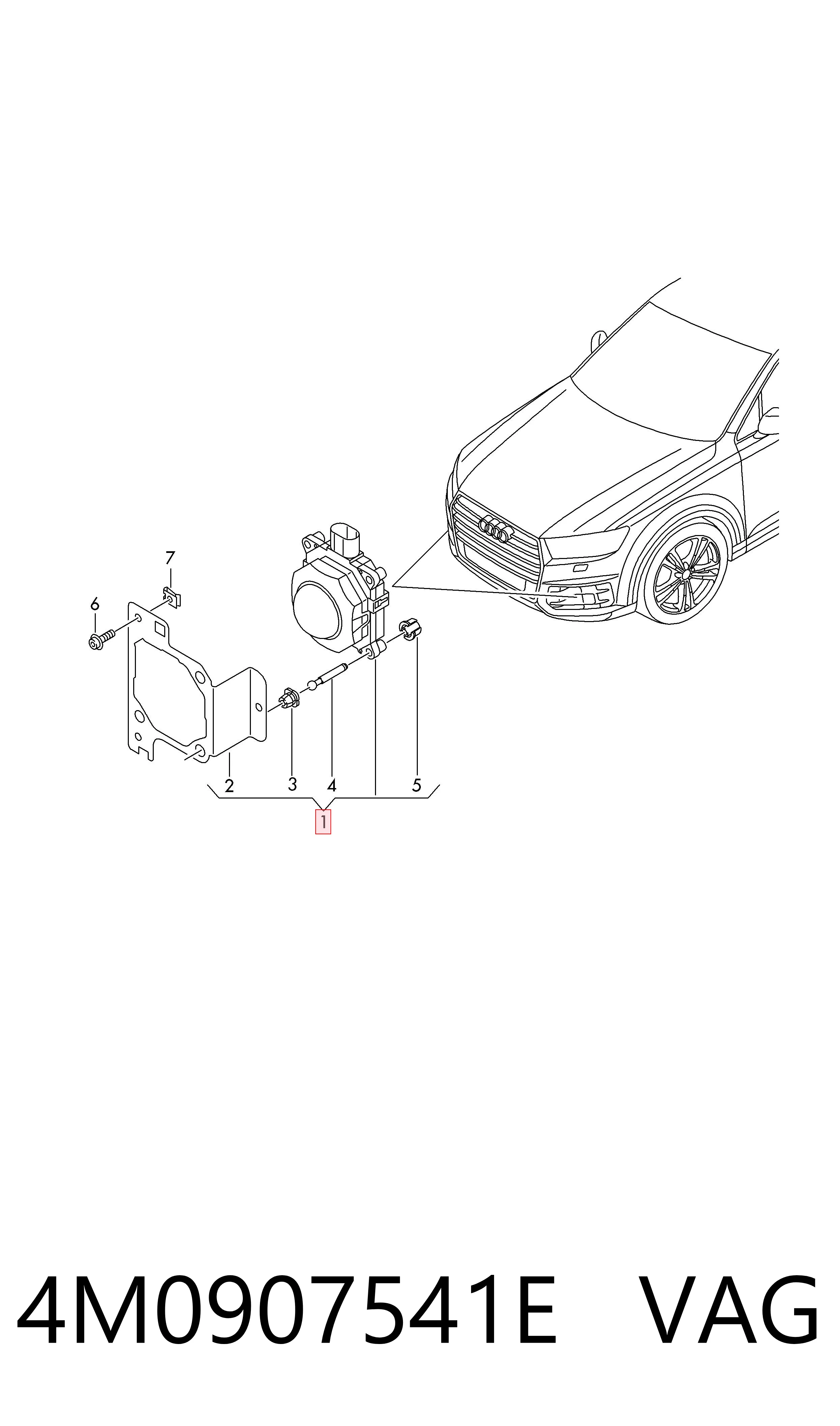 4M0907541E VAG Sensor de radar de distância