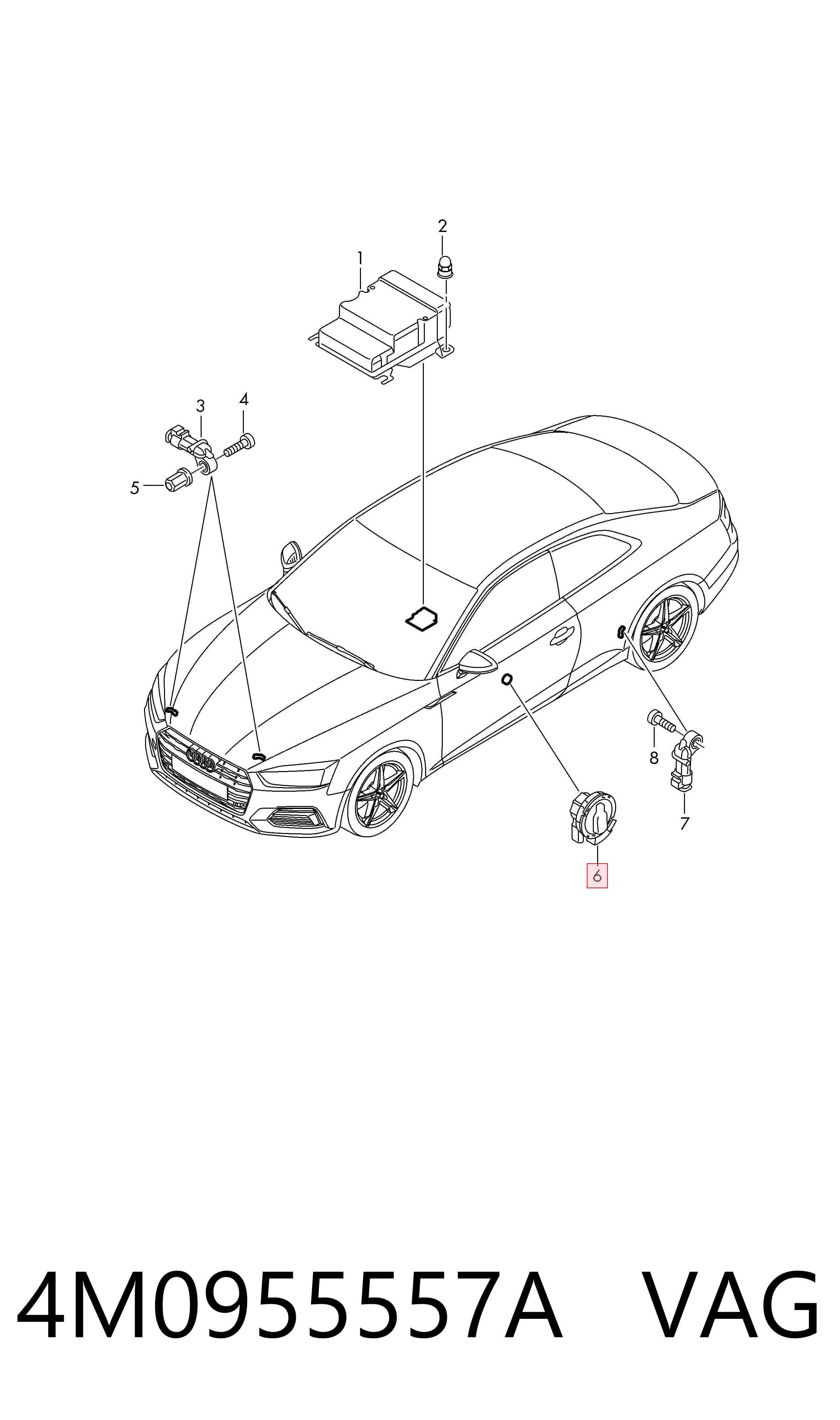 4M0955557A VAG Sensor AIRBAG dianteiro