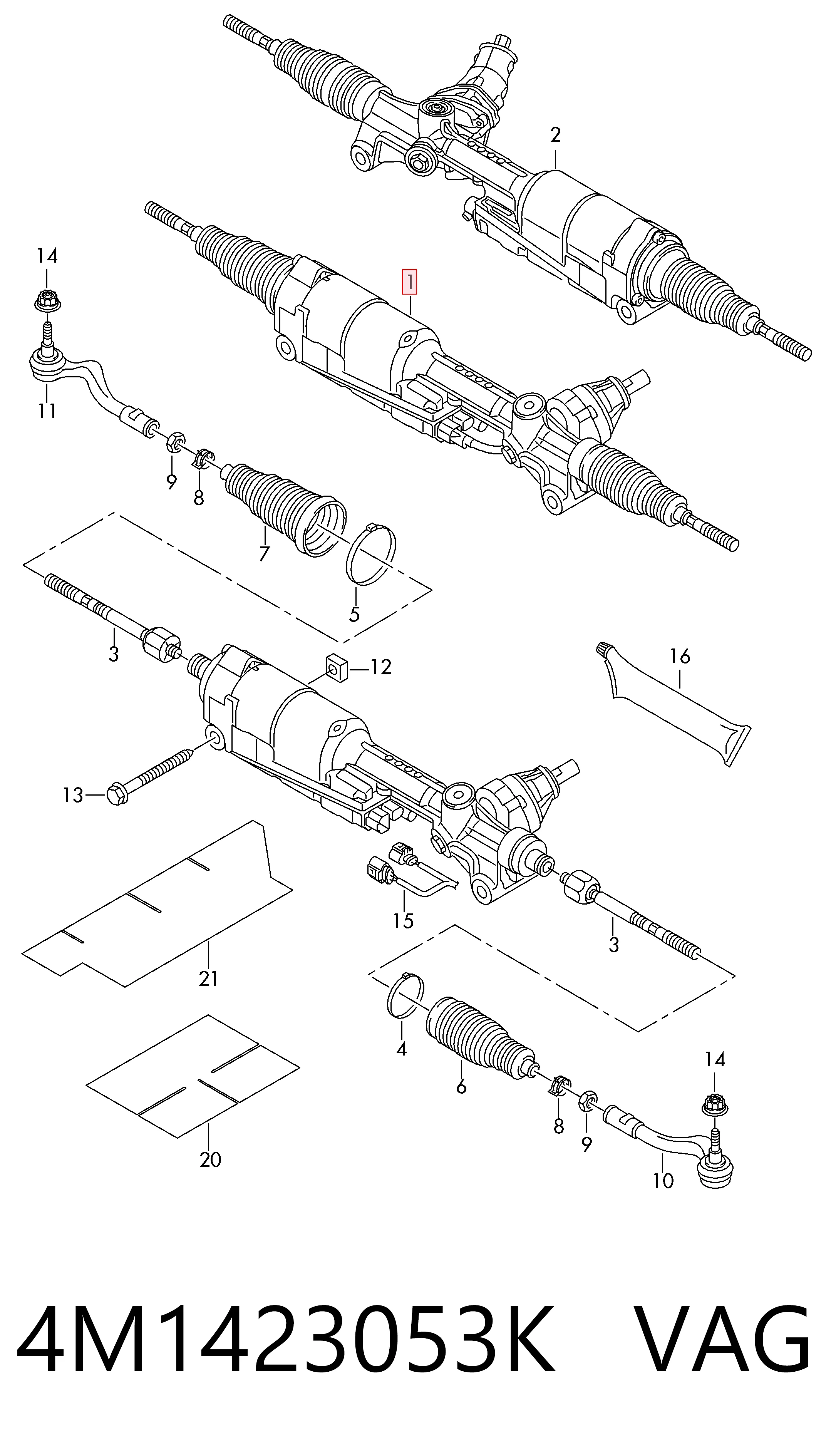 4M1423055M ZF Parts Cremalheira da direção