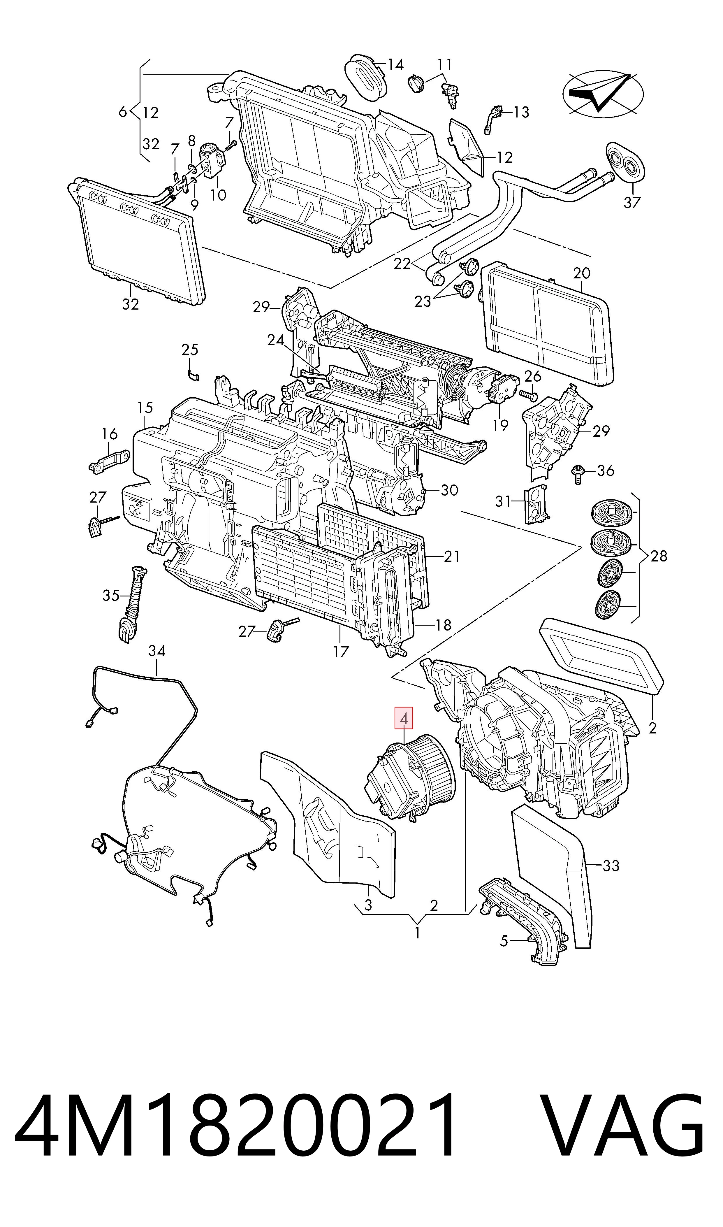4M1820021 VAG Motor de ventilador de forno (de aquecedor de salão)