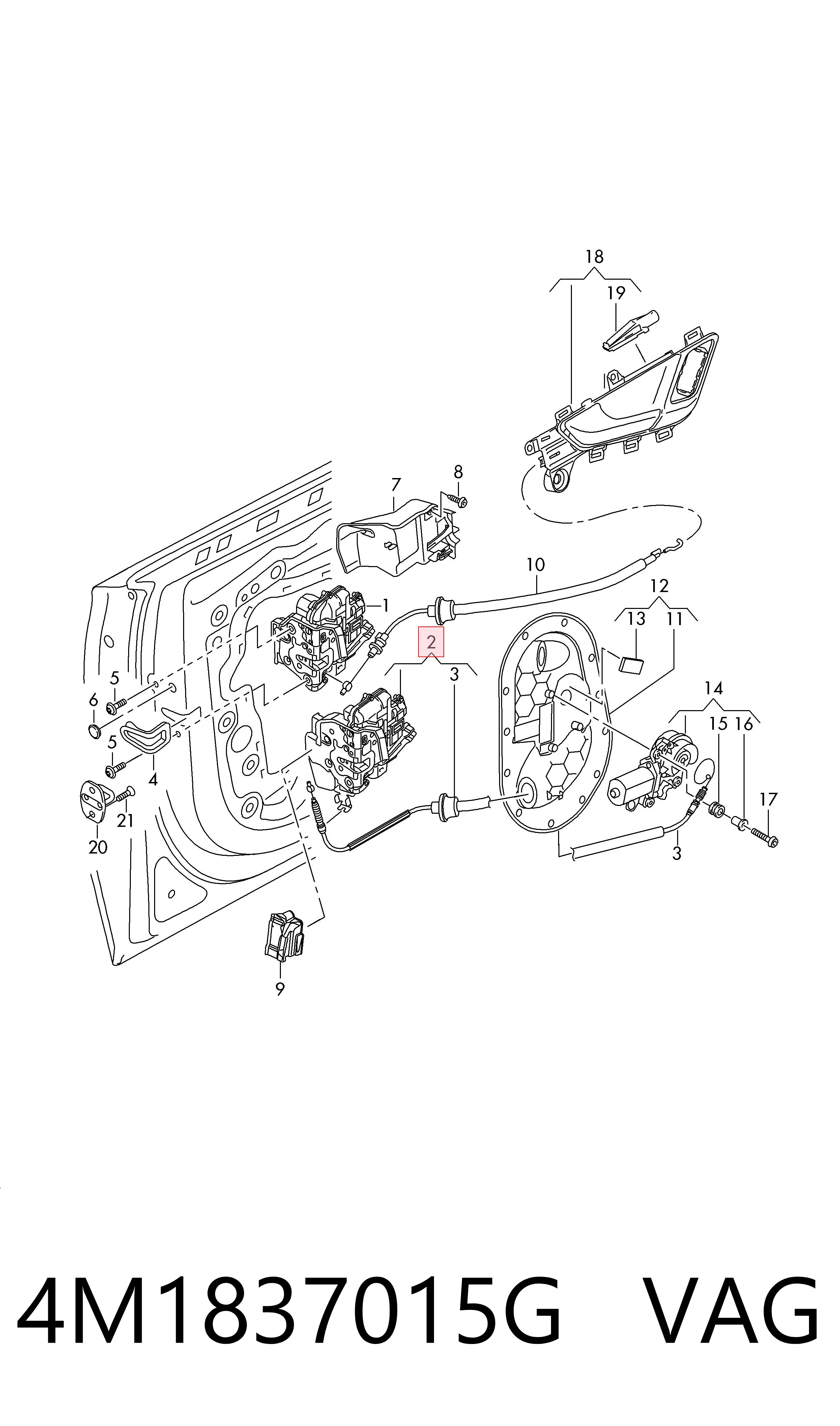 4M1837015G Bentley Fecho da porta dianteira esquerda