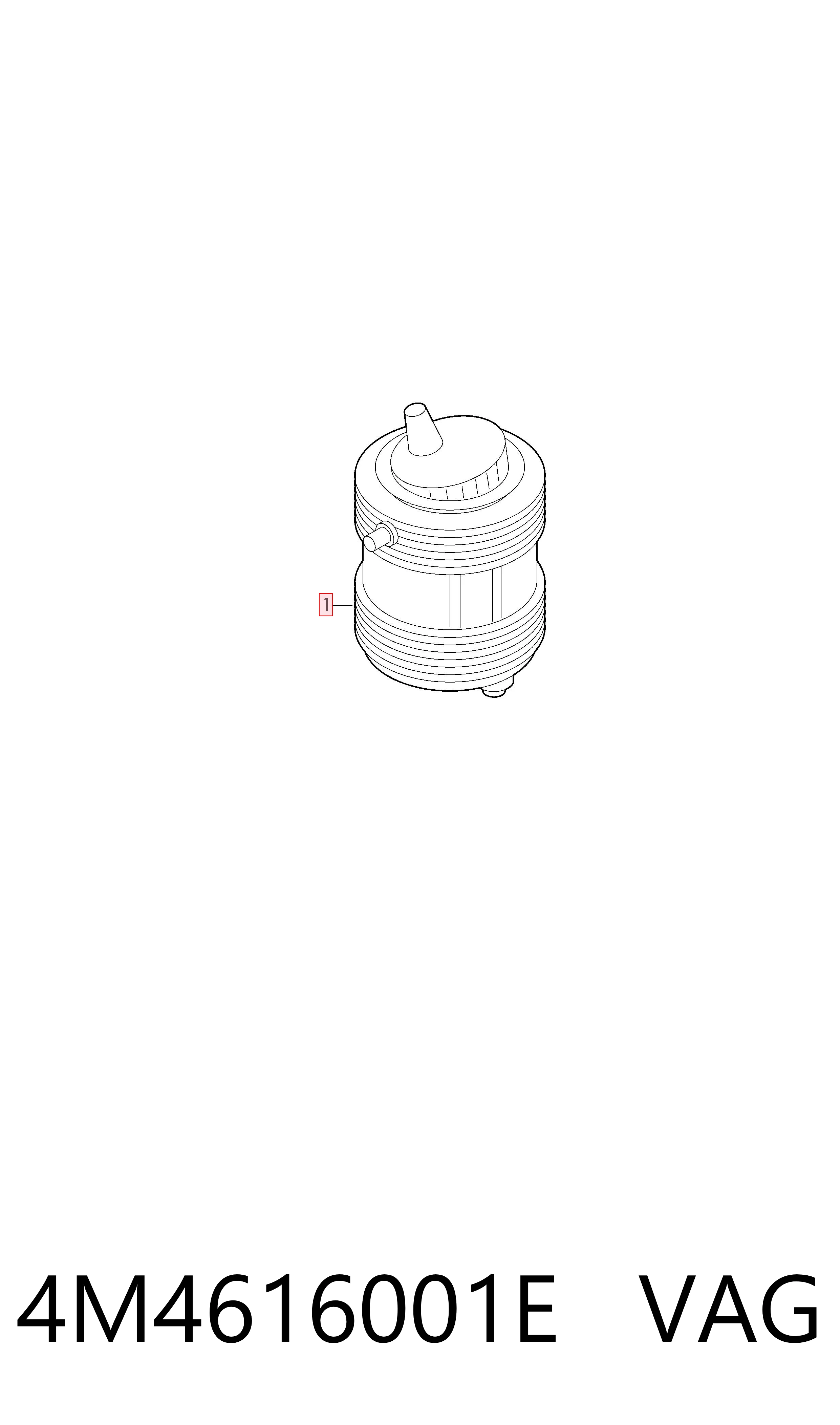 4M4616001E VAG Coxim pneumático (suspensão de lâminas pneumática) do eixo traseiro