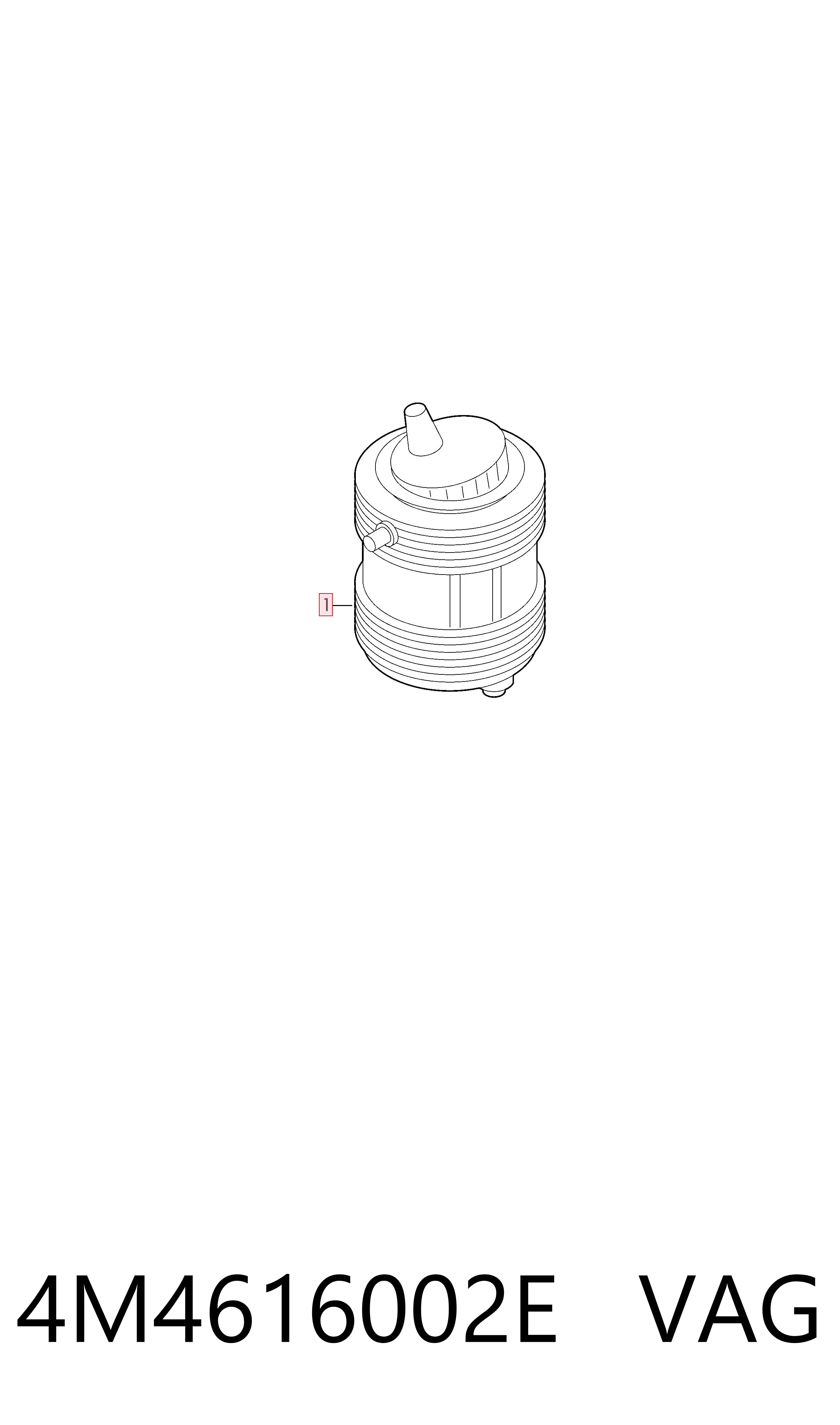4M4616002E VAG Coxim pneumático (suspensão de lâminas pneumática) do eixo traseiro