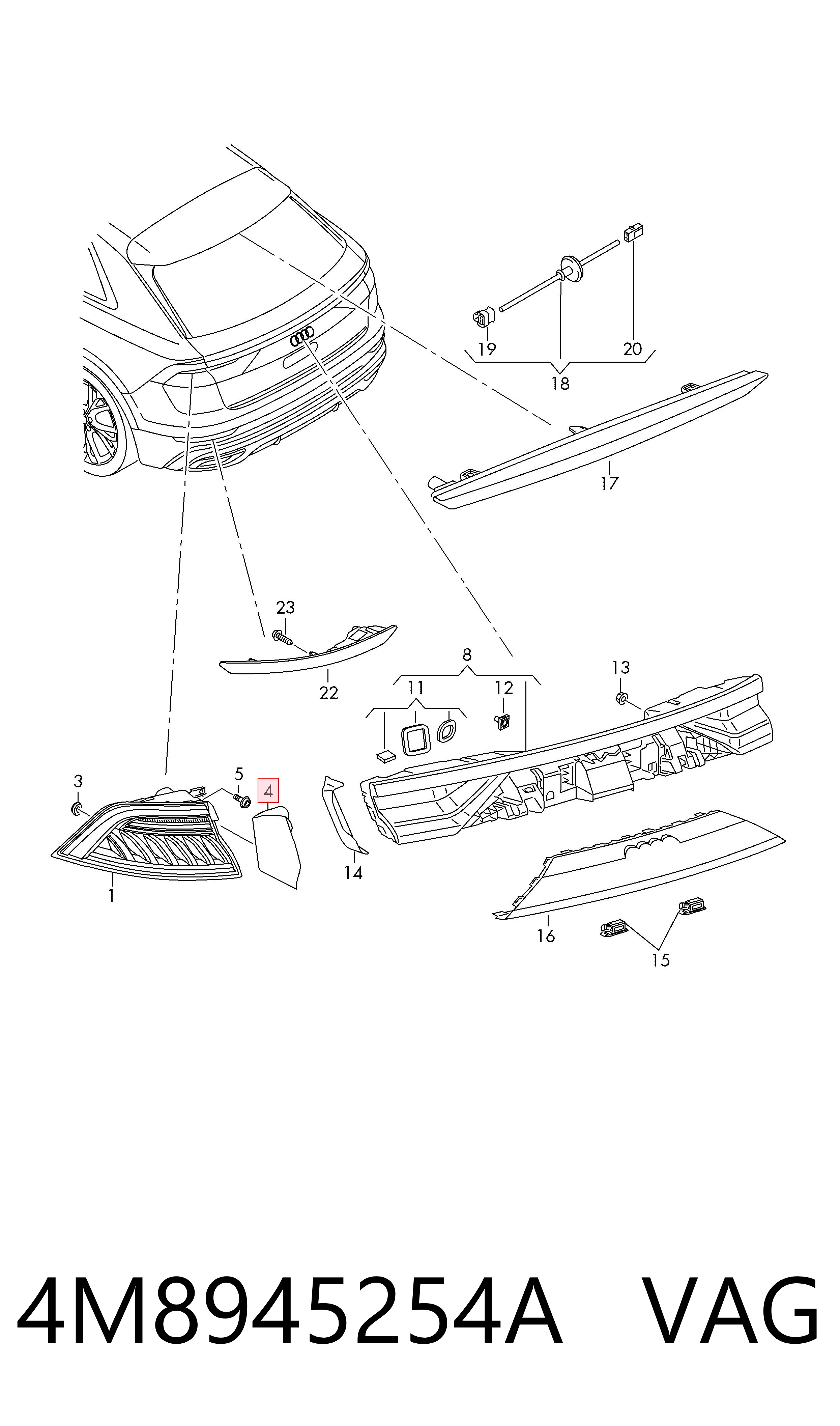 VAG 4M8945254A preço, a partir de 32,46 USD