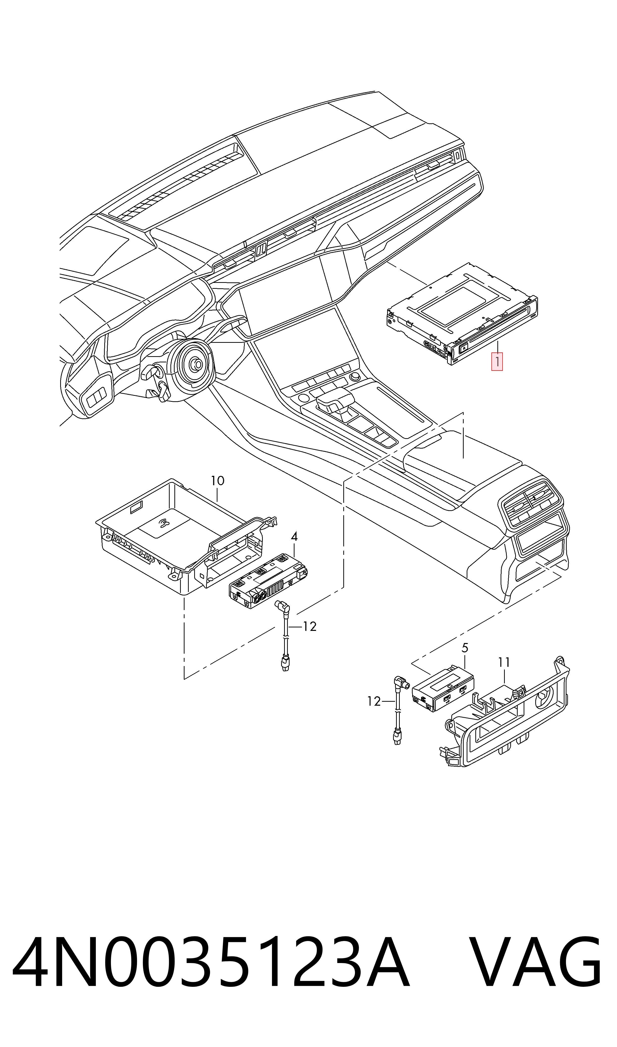 4N0035123A VAG Aparelhagem de som (rádio AM/FM)
