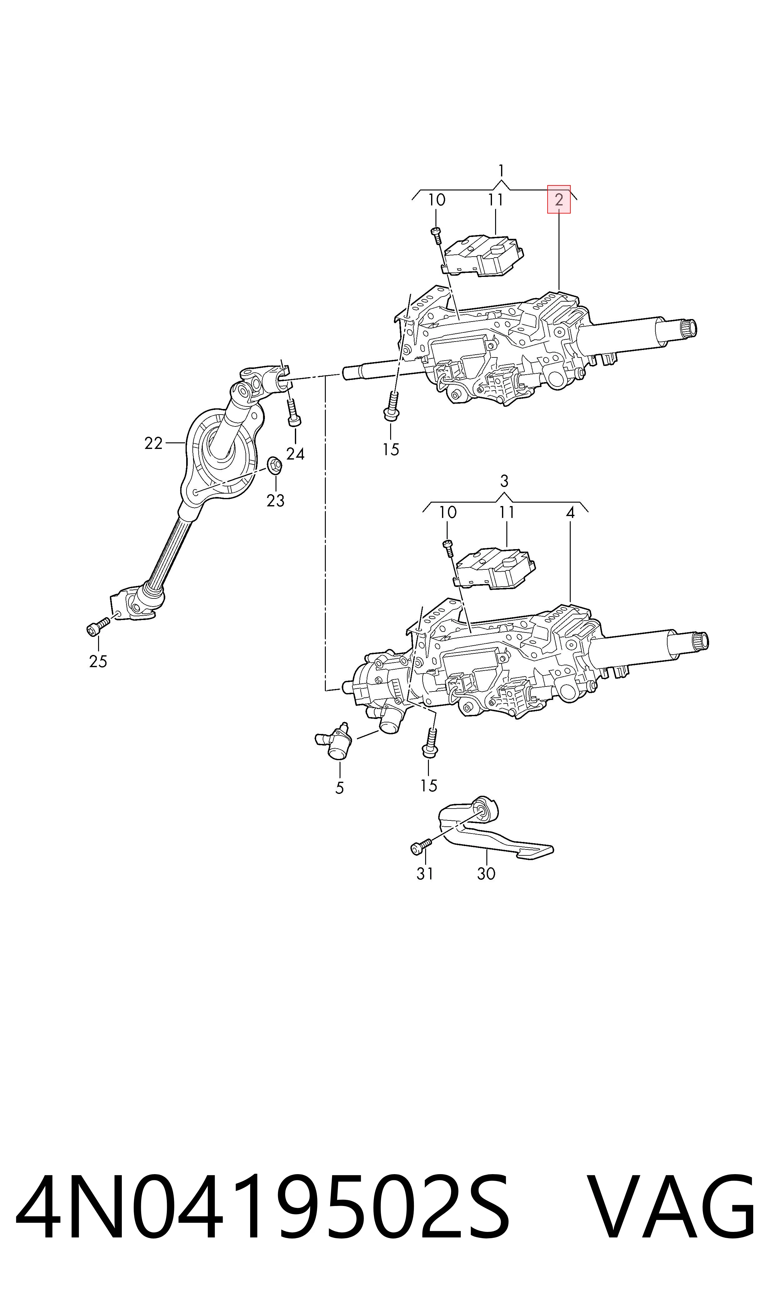 Coluna da direção para Audi A6 C8 4A5