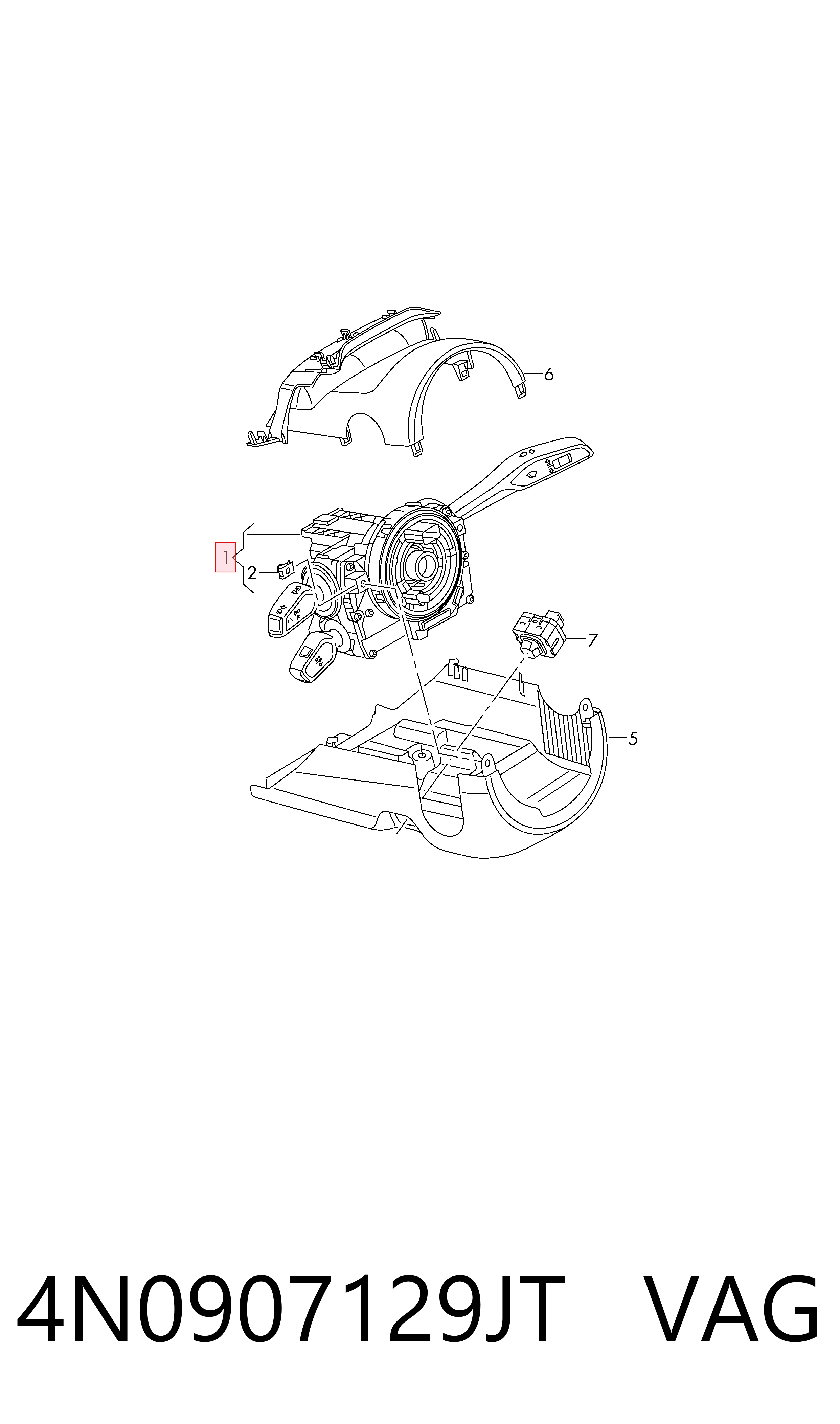 Comutador instalado na coluna da direção, montado Audi A4 Avant B9 carrinha (8W5, 8WD) (2015 - 2026) Avant B9