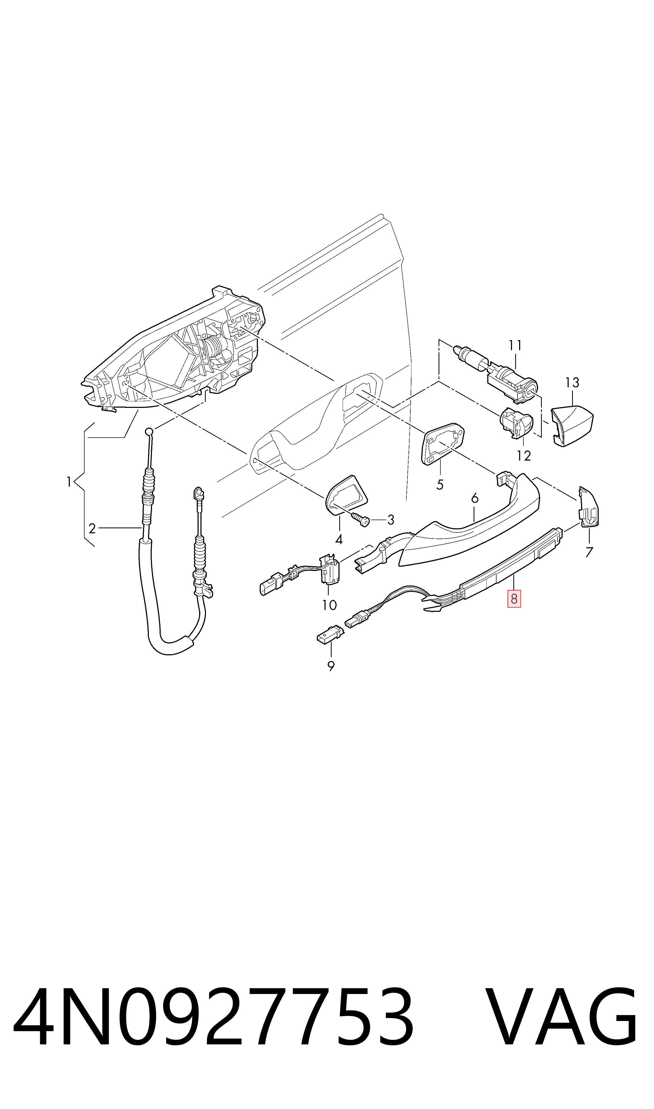 4N0927753 VAG Sensor de fechamento de portas (interruptor de fim de carreira)