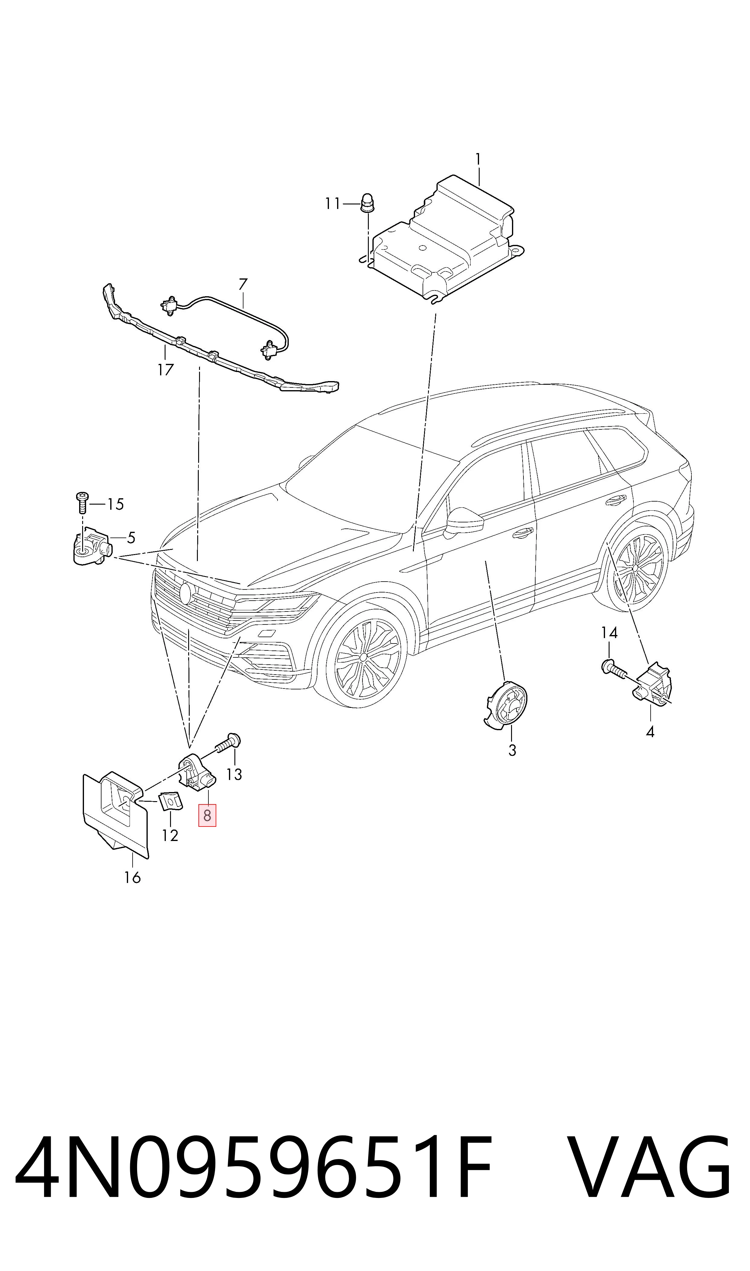 Sensor AIRBAG dianteiro VAG 4N0959651F preço, a partir de 155,58 USD