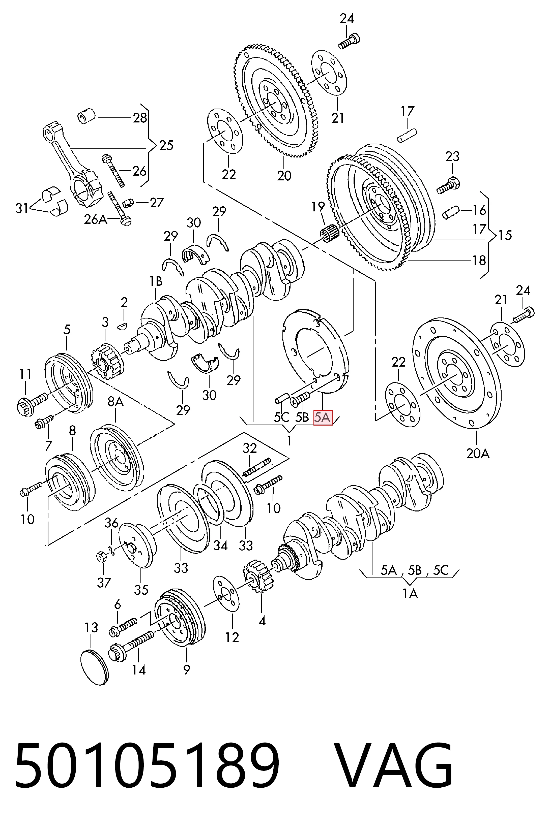  Coroa de volante Volkswagen Caddy III carrinha (2KB, 2KJ, 2CB, 2CJ) (2004 - 2015) III