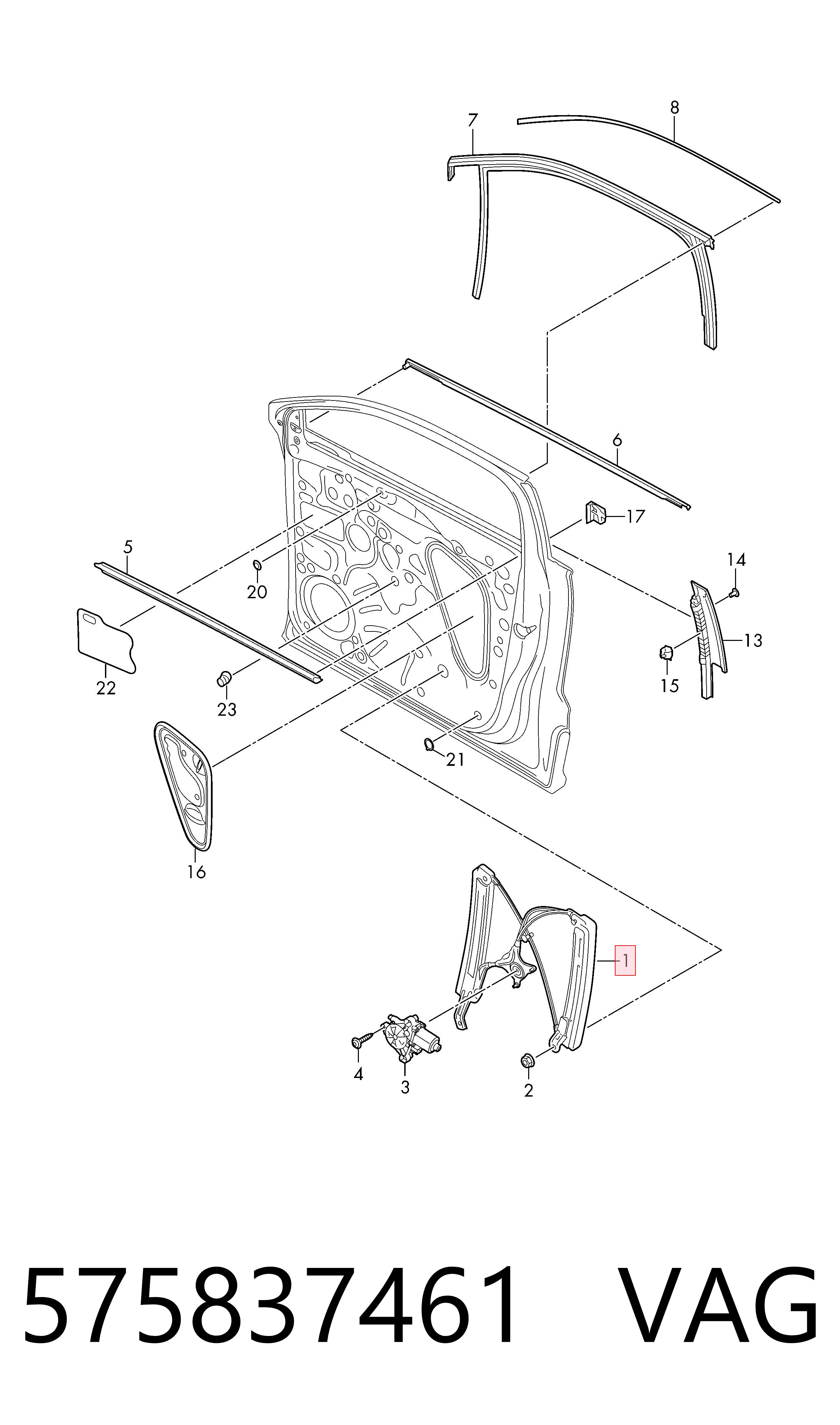 Mecanismo de acionamento de vidro da porta dianteira esquerda para Skoda KAROQ  NU7, ND7