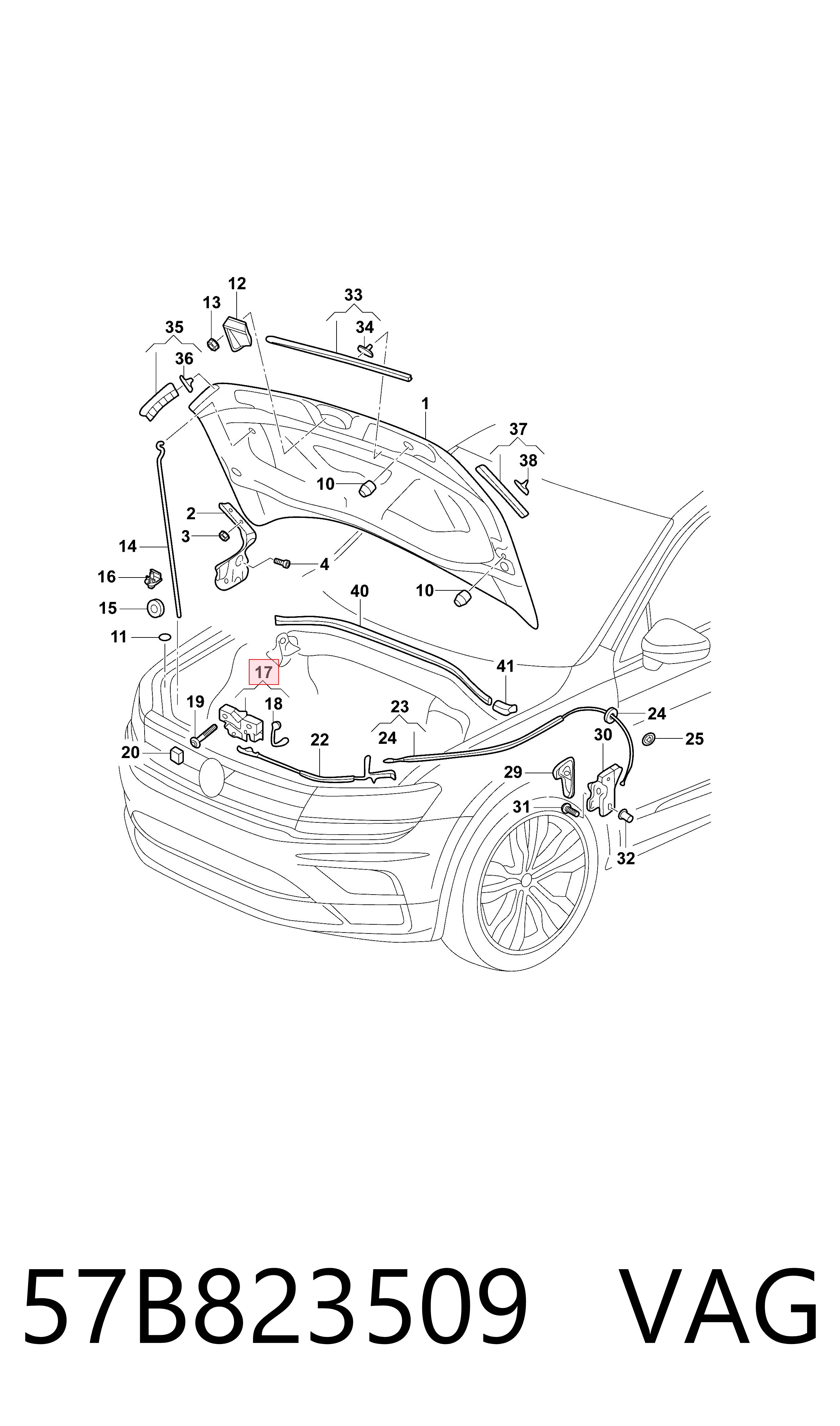  Fecho da capota Skoda KAROQ SUV (NU7, ND7) (2017 - 2026) 