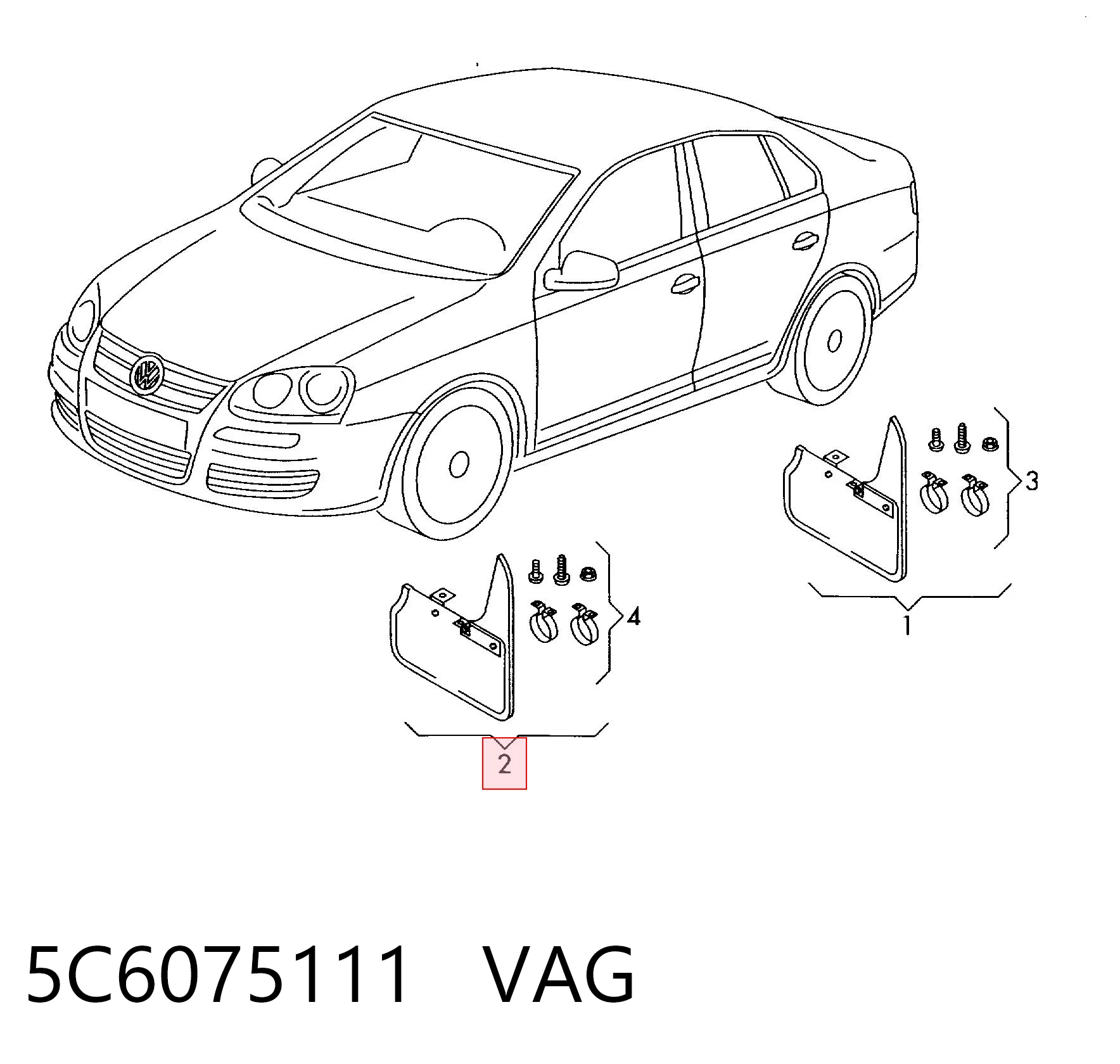 Protetores de lama dianteiros, kit Volkswagen Jetta IV 162, 163, AV3, AV2, AY2, AY3 ao melhor preço