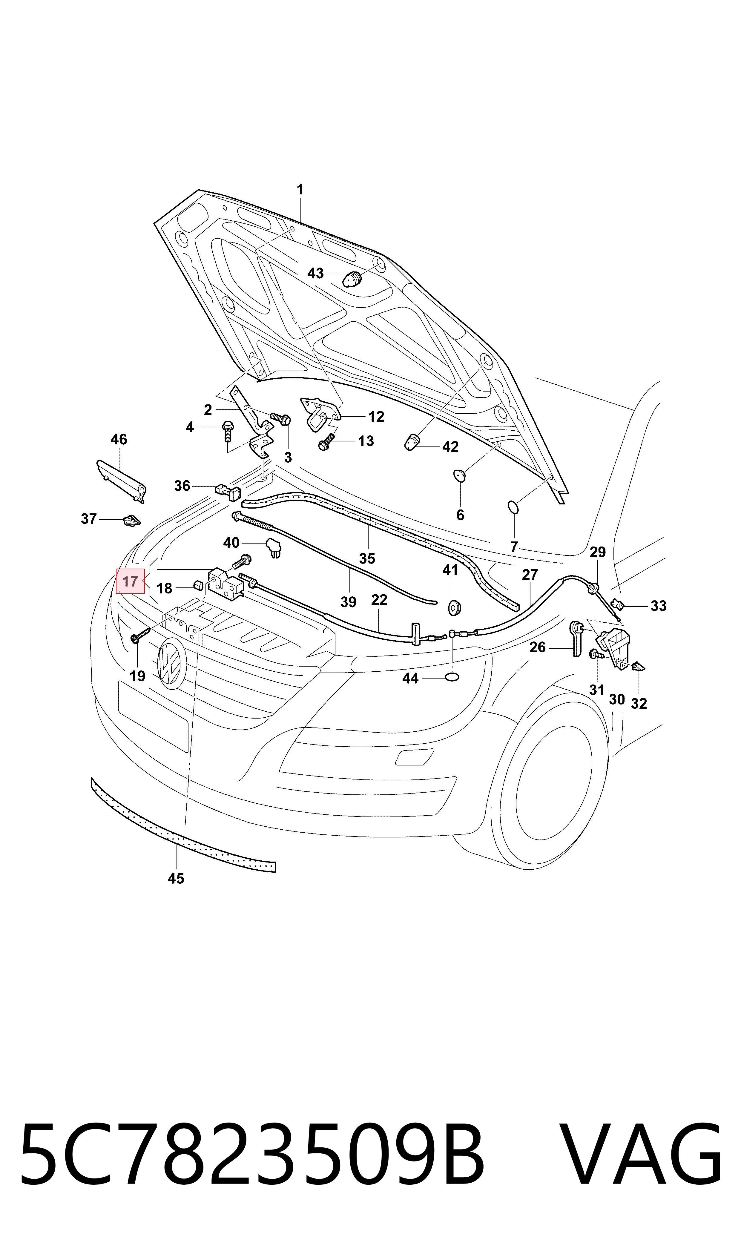 5C7823509B VAG Fecho da capota