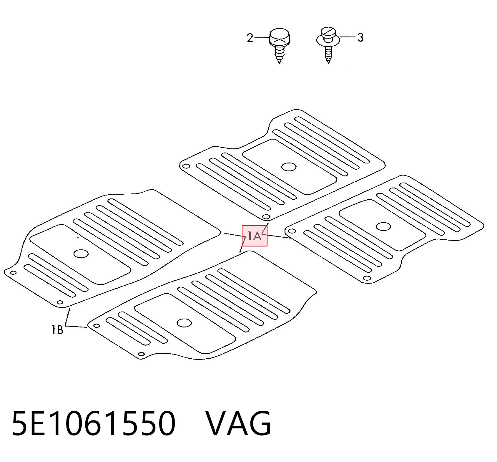 5E1061550 VAG Tapetes dianteiros + traseiros, kit