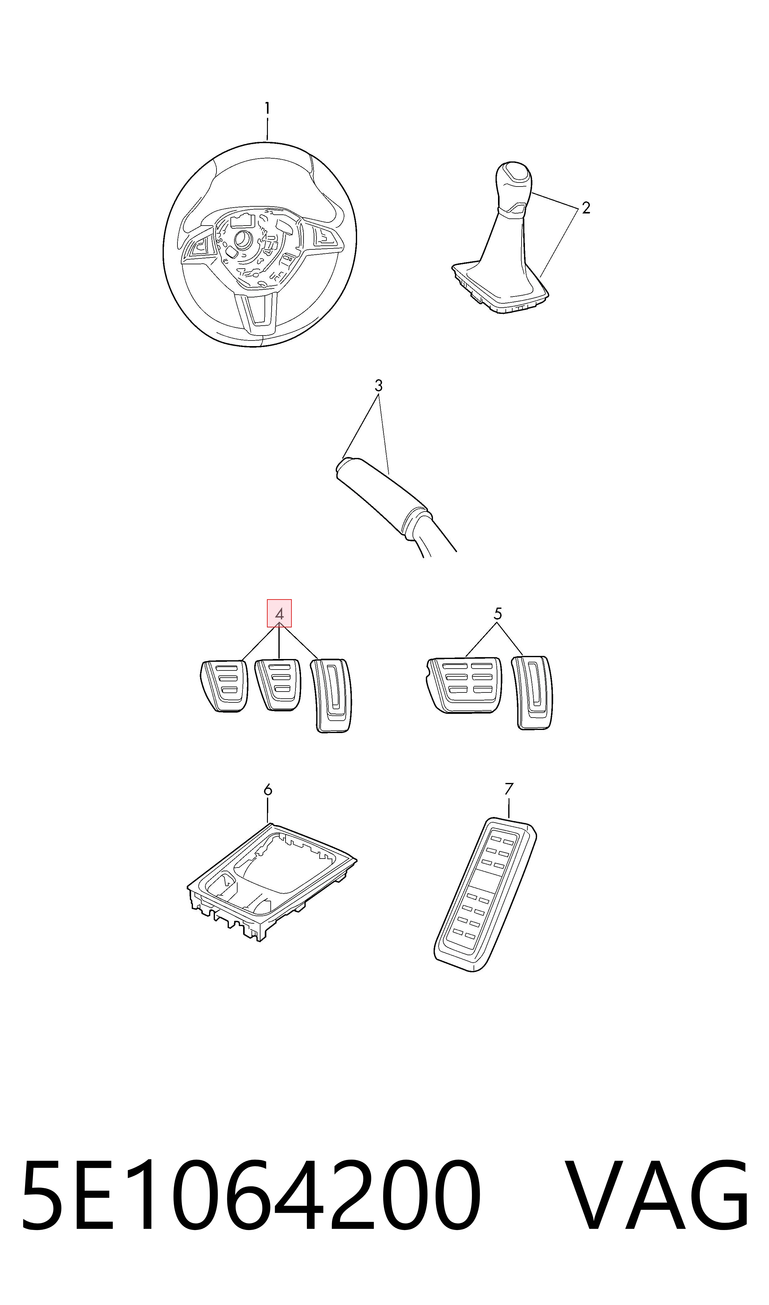 Placas sobrepostas dos pedais, kit VAG 5E1064200 preço, a partir de 26,92 USD