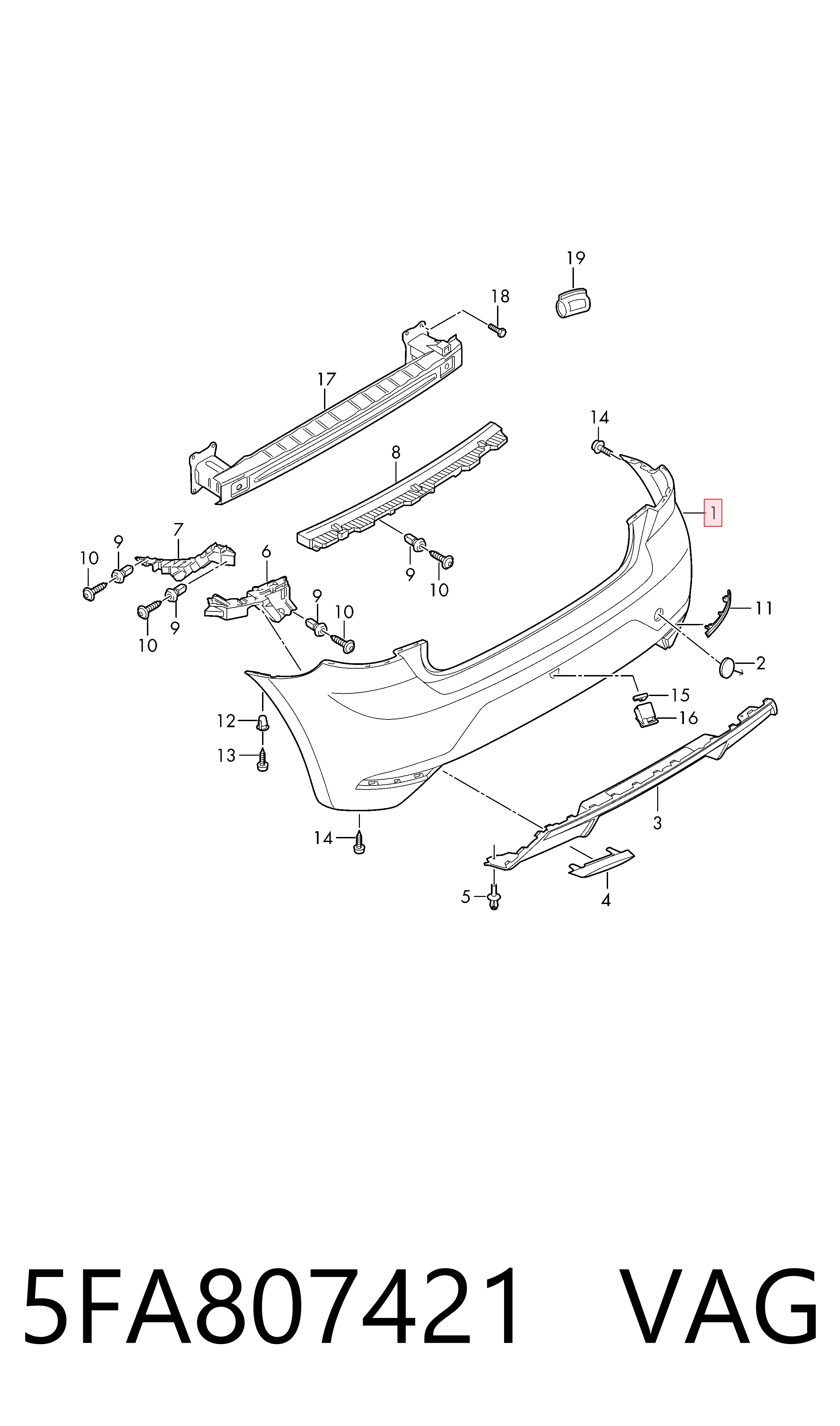 Pára-choque traseiro para Seat Leon IV KL1, KLG