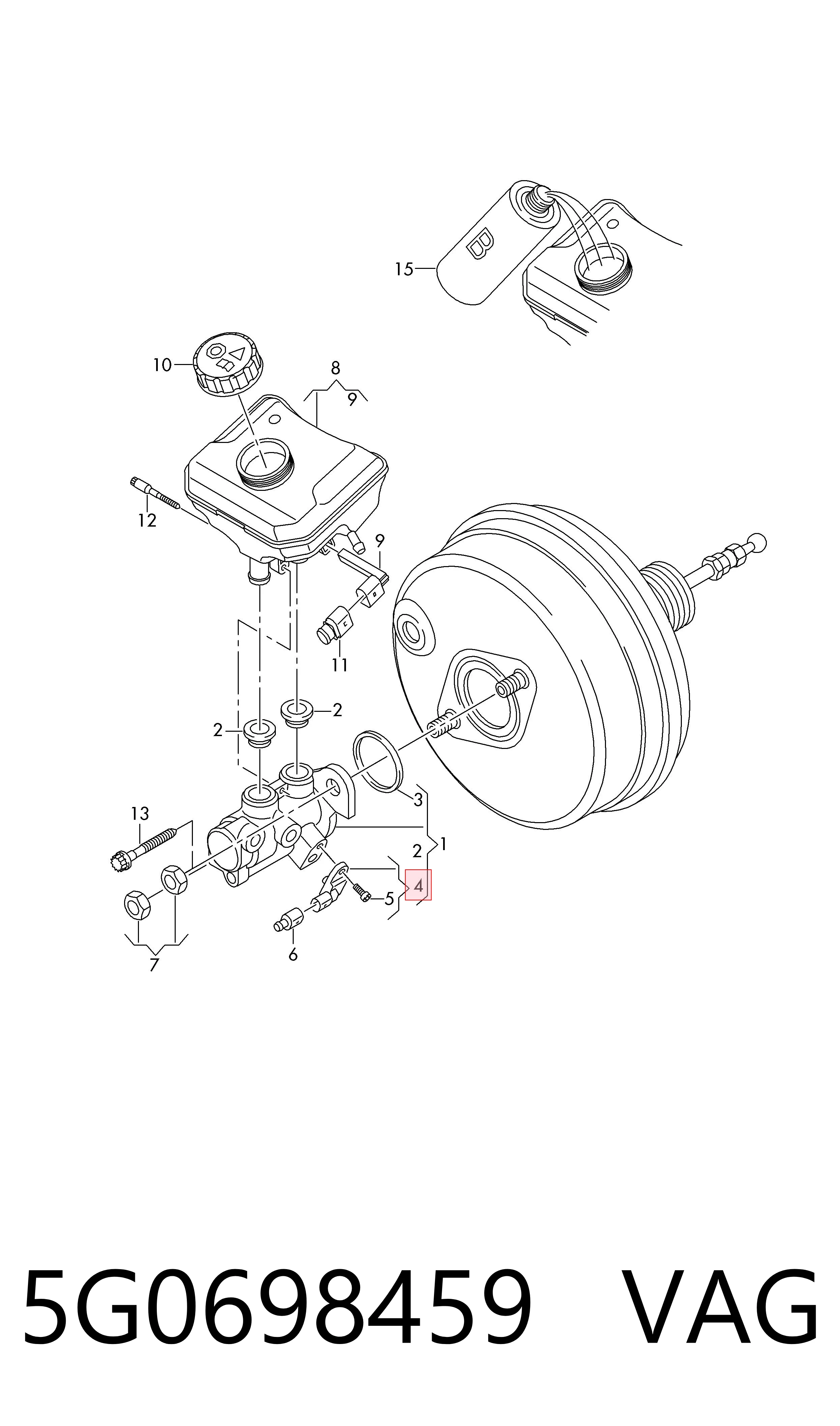 5G0698459 VAG Sensor de ativação do sinal de parada