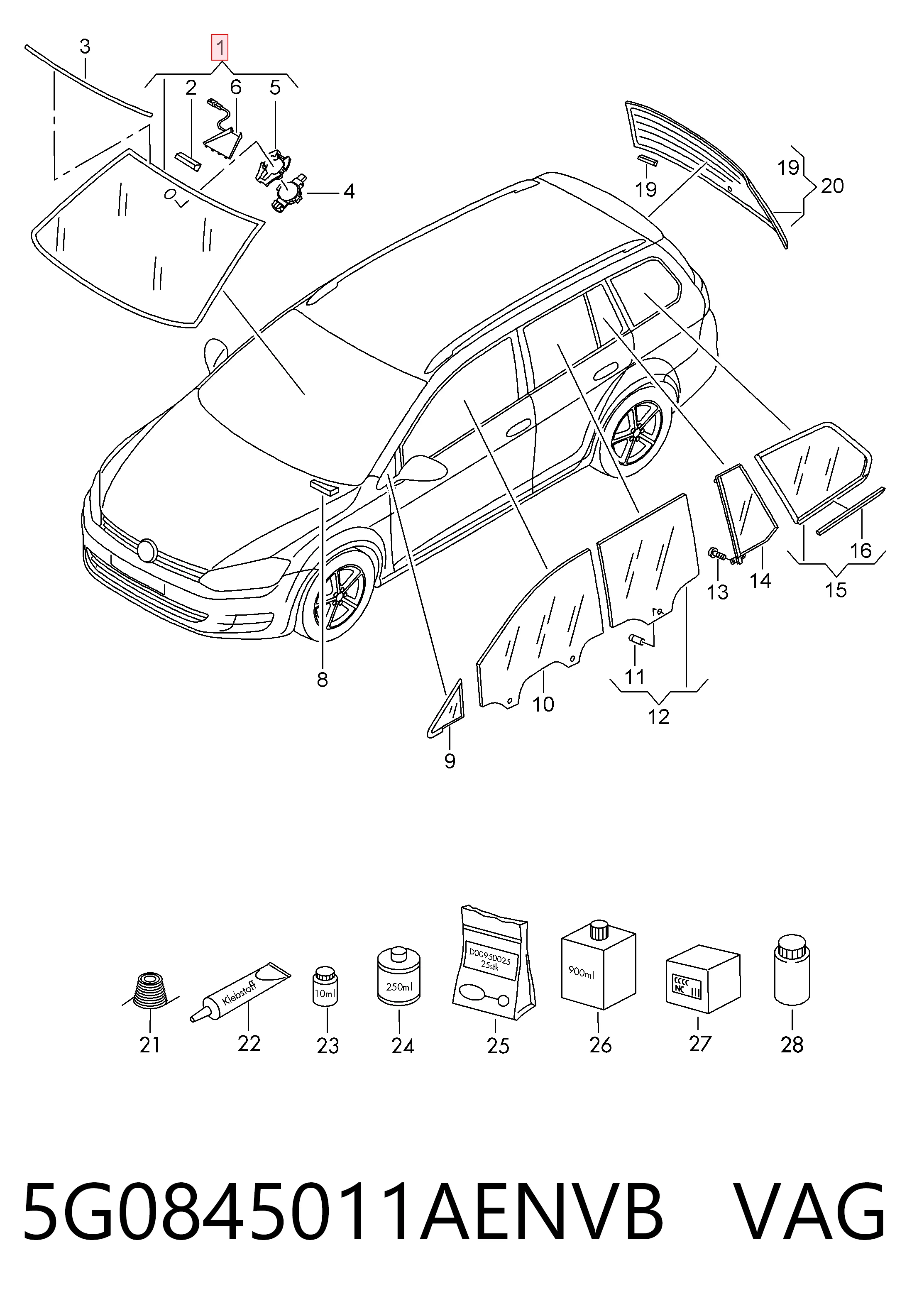 Pára-brisas VAG 8618AGAMVZ1P preço, a partir de 209,33 USD