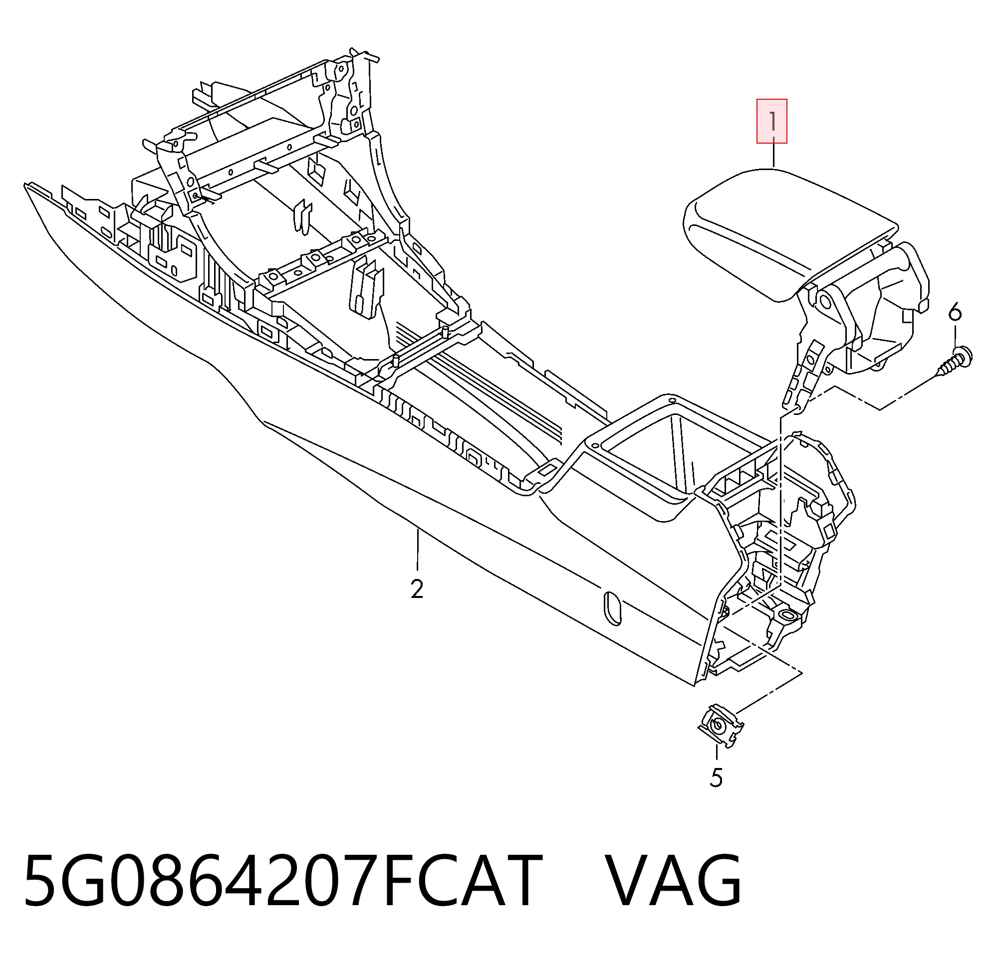 Braço de consola central Volkswagen Golf ALLTRACK VII BA5, BV5