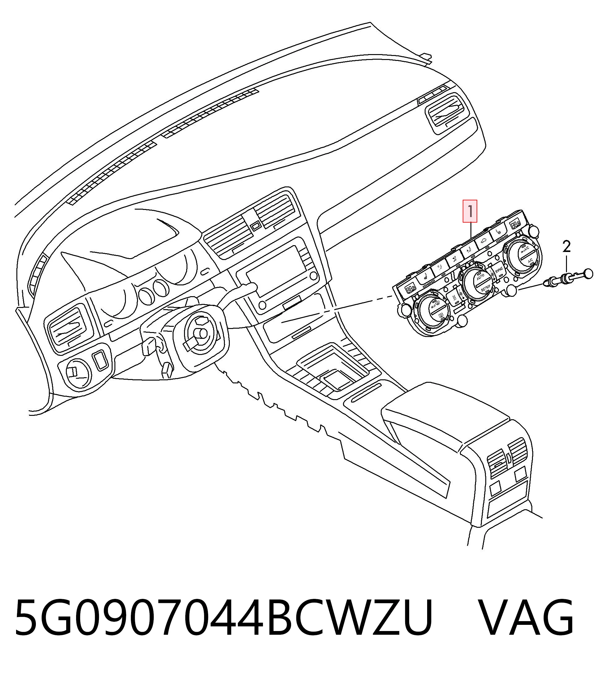 Unidade de controlo dos modos de aquecimento/condicionamento para Volkswagen Golf ALLTRACK VII BA5, BV5