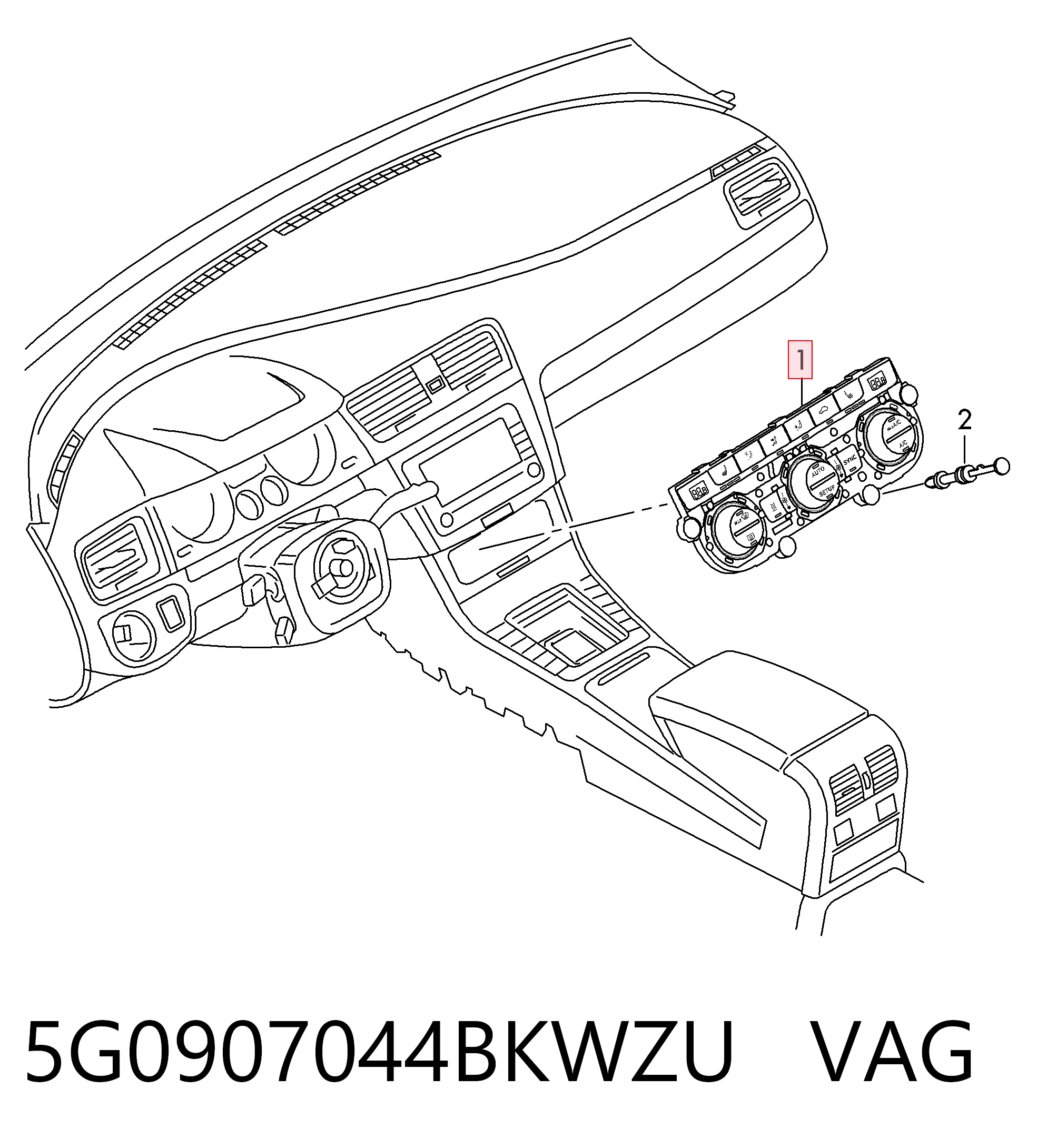 Unidade de controlo dos modos de aquecimento/condicionamento Volkswagen Golf ALLTRACK VII BA5, BV5