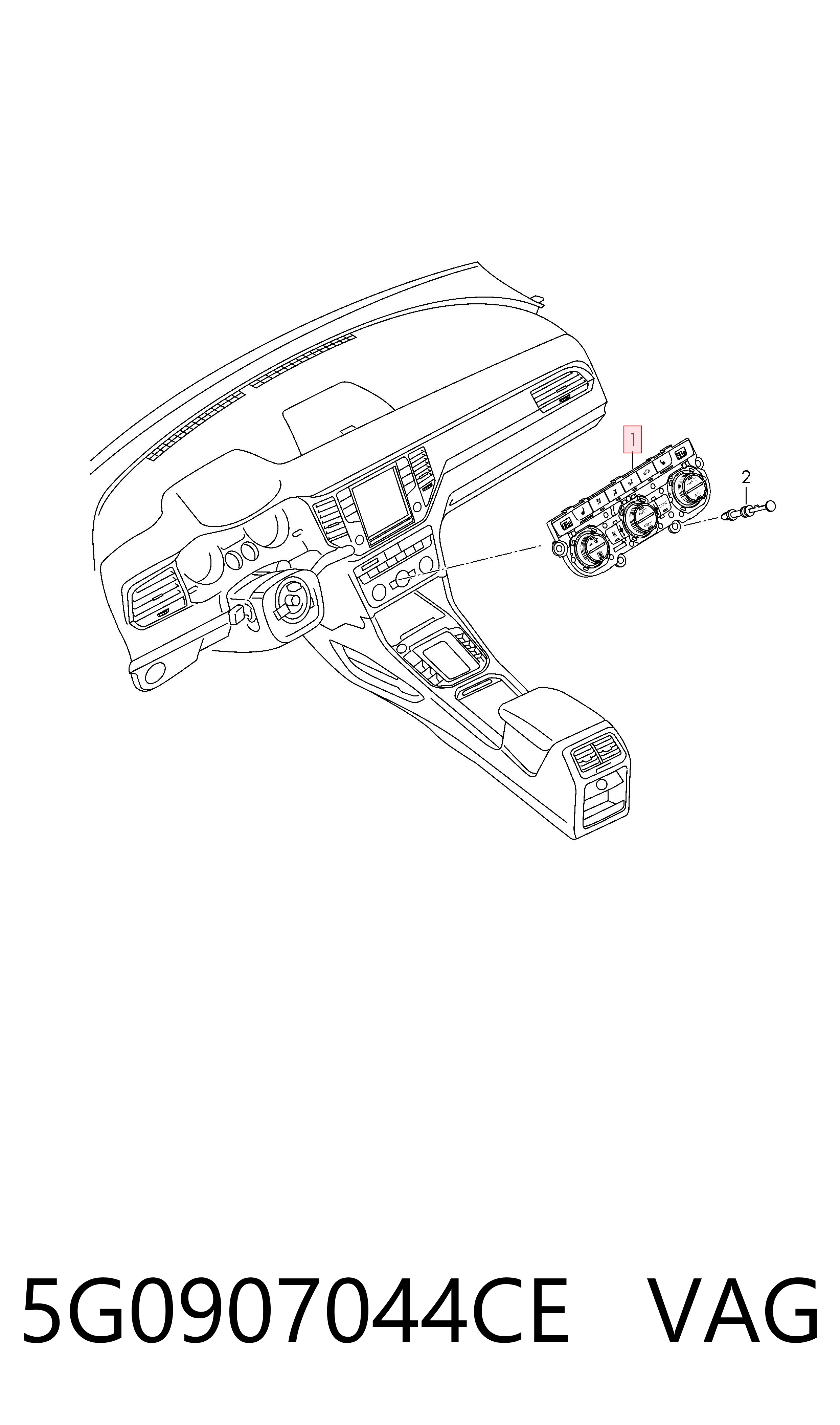  Unidade de controlo dos modos de aquecimento/condicionamento Volkswagen Golf ALLTRACK VII carrinha (BA5, BV5) (2014 - 2020) ALLTRACK VII