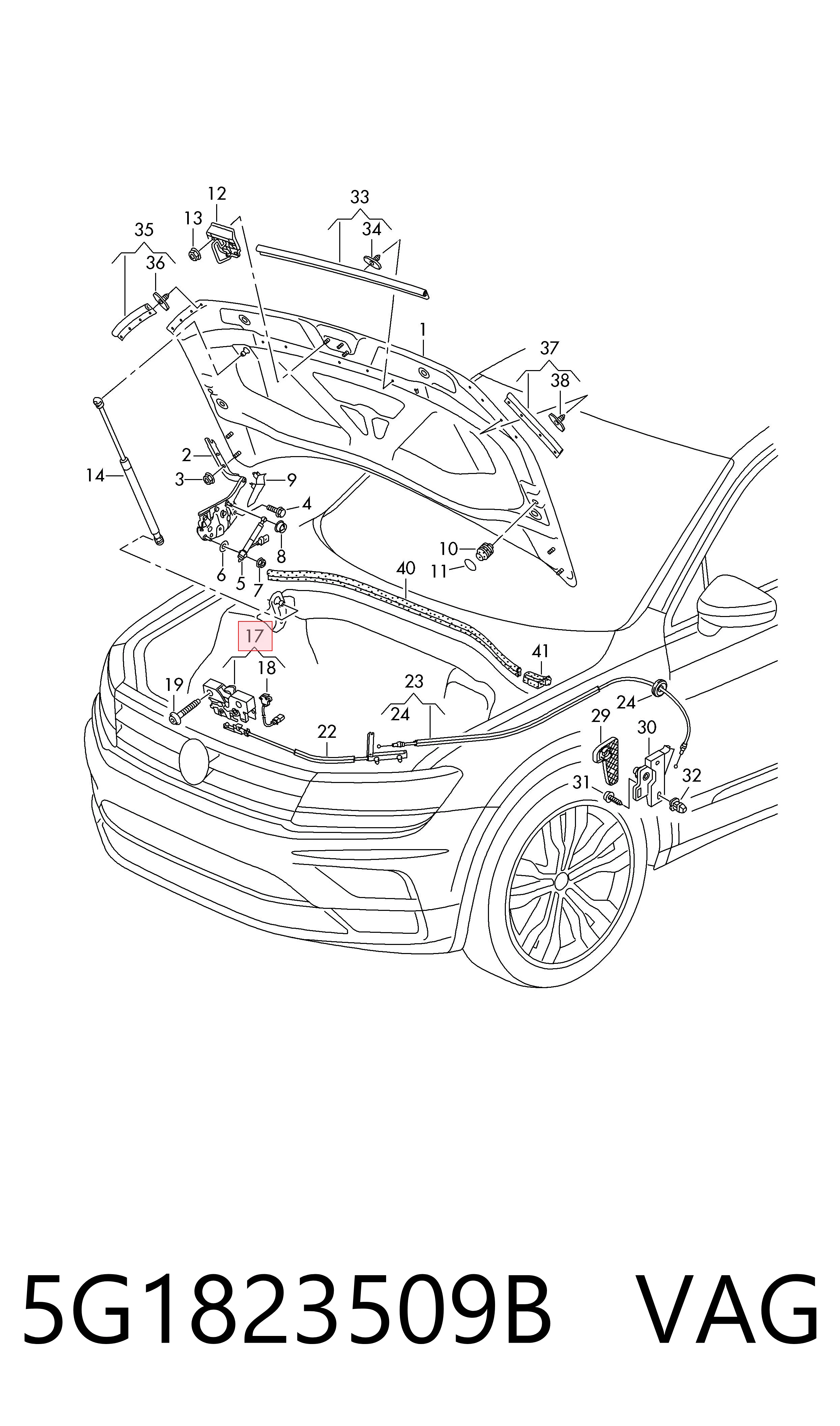 Fecho da capota para Volkswagen Golf BA5, BV5