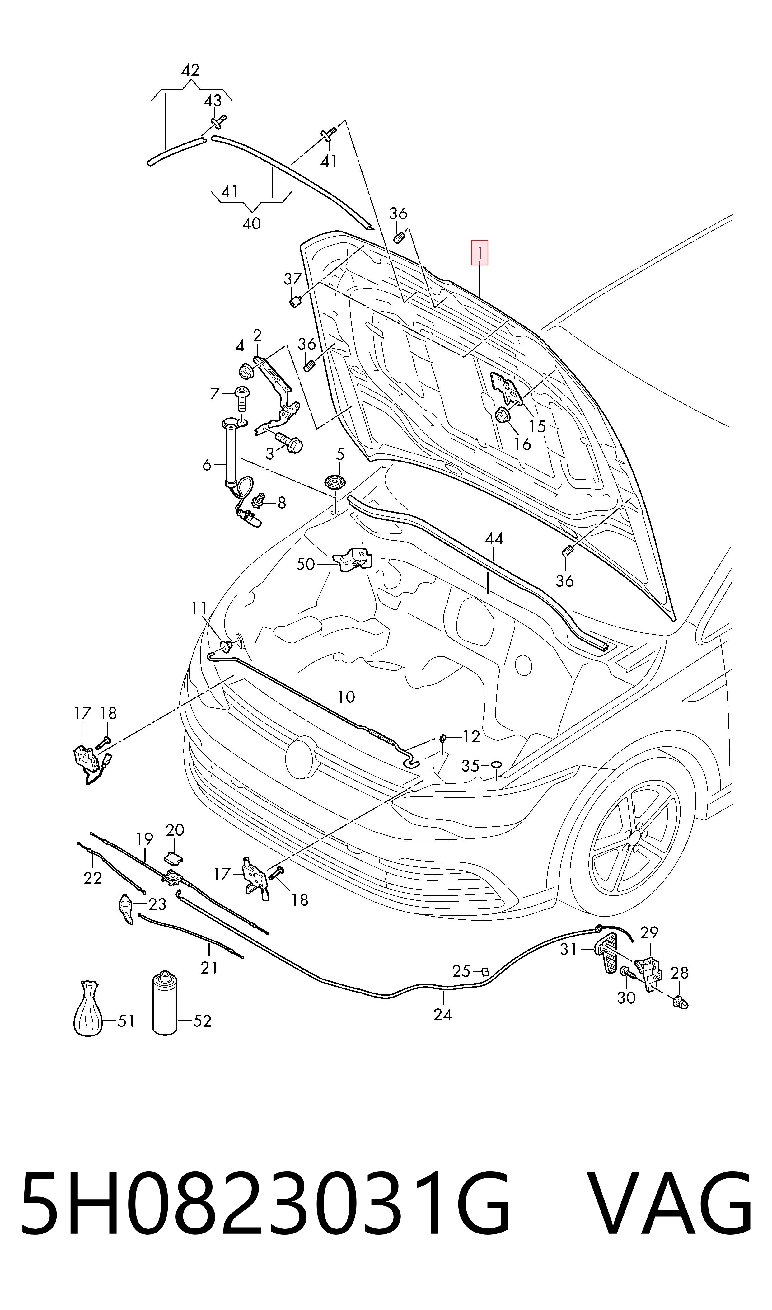  Capota Volkswagen Golf VIII hatchback (CD1, DA1) (2019 - 2026) VIII