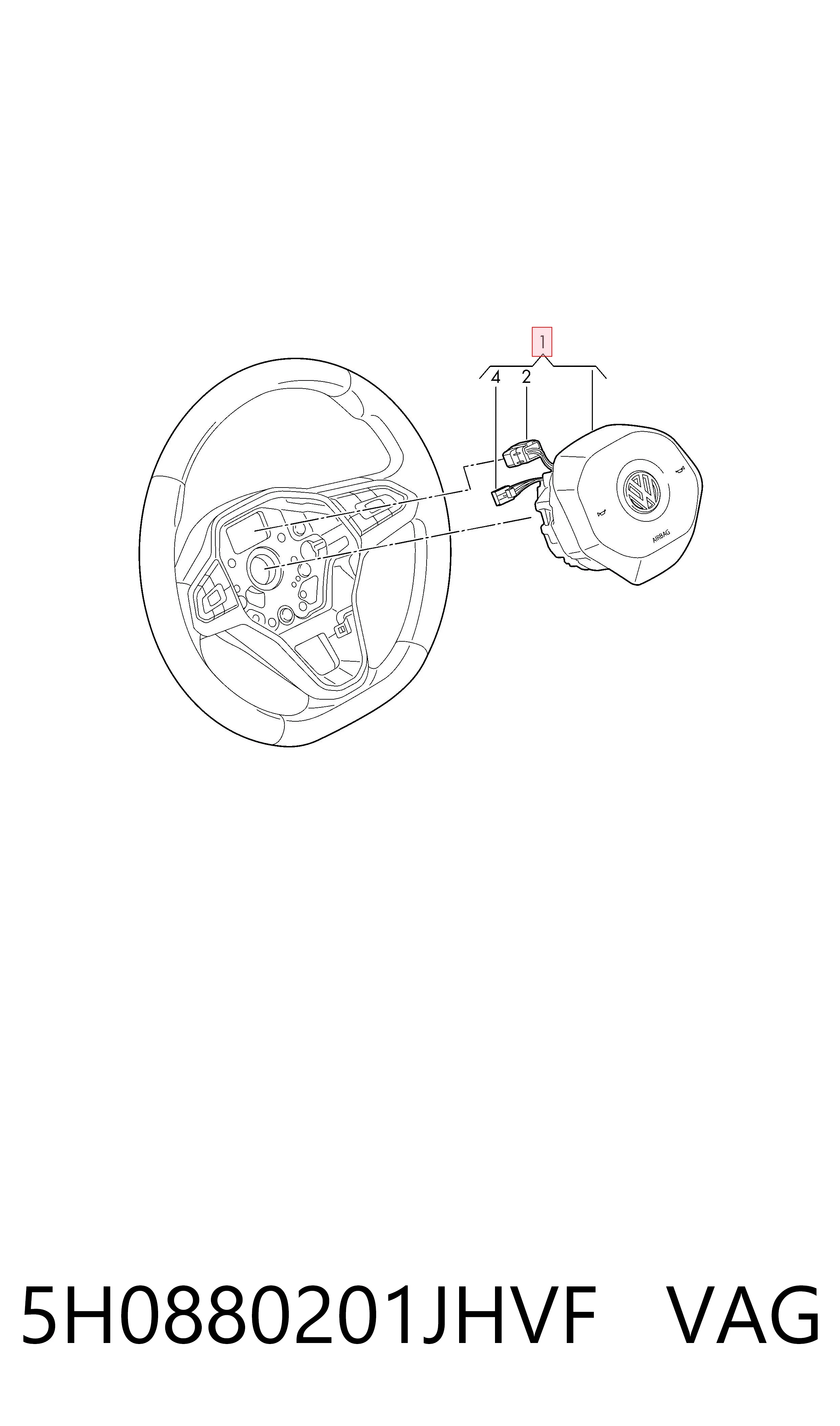 5H0880201JHVF VAG Cinto de segurança (AIRBAG) de condutor