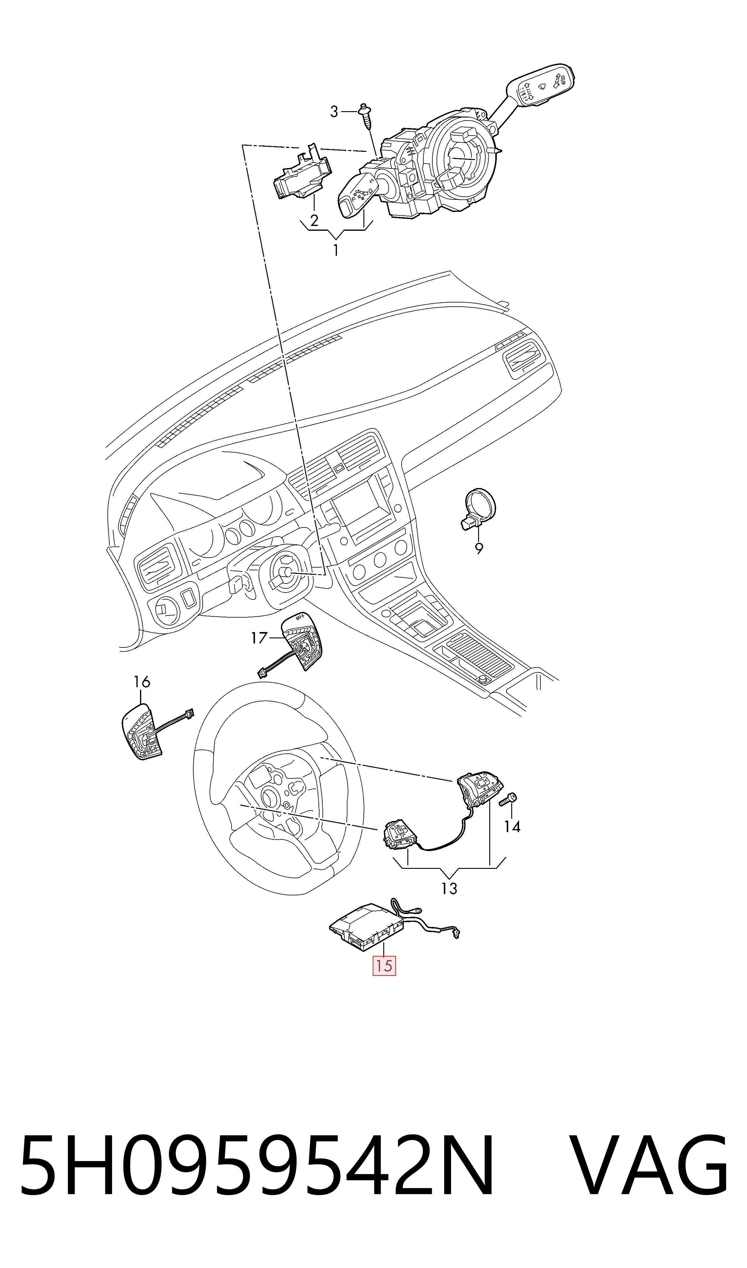  VAG 5H0959542N preço, a partir de 380,95 USD