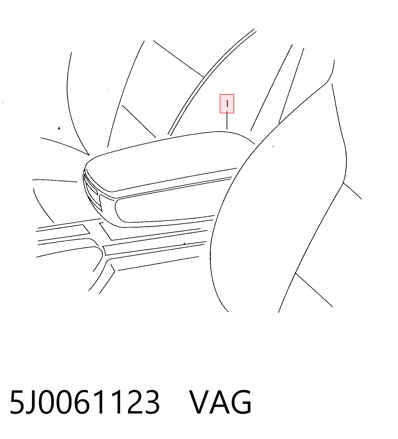 Braço de consola central para Skoda Fabia II 5J5, 545