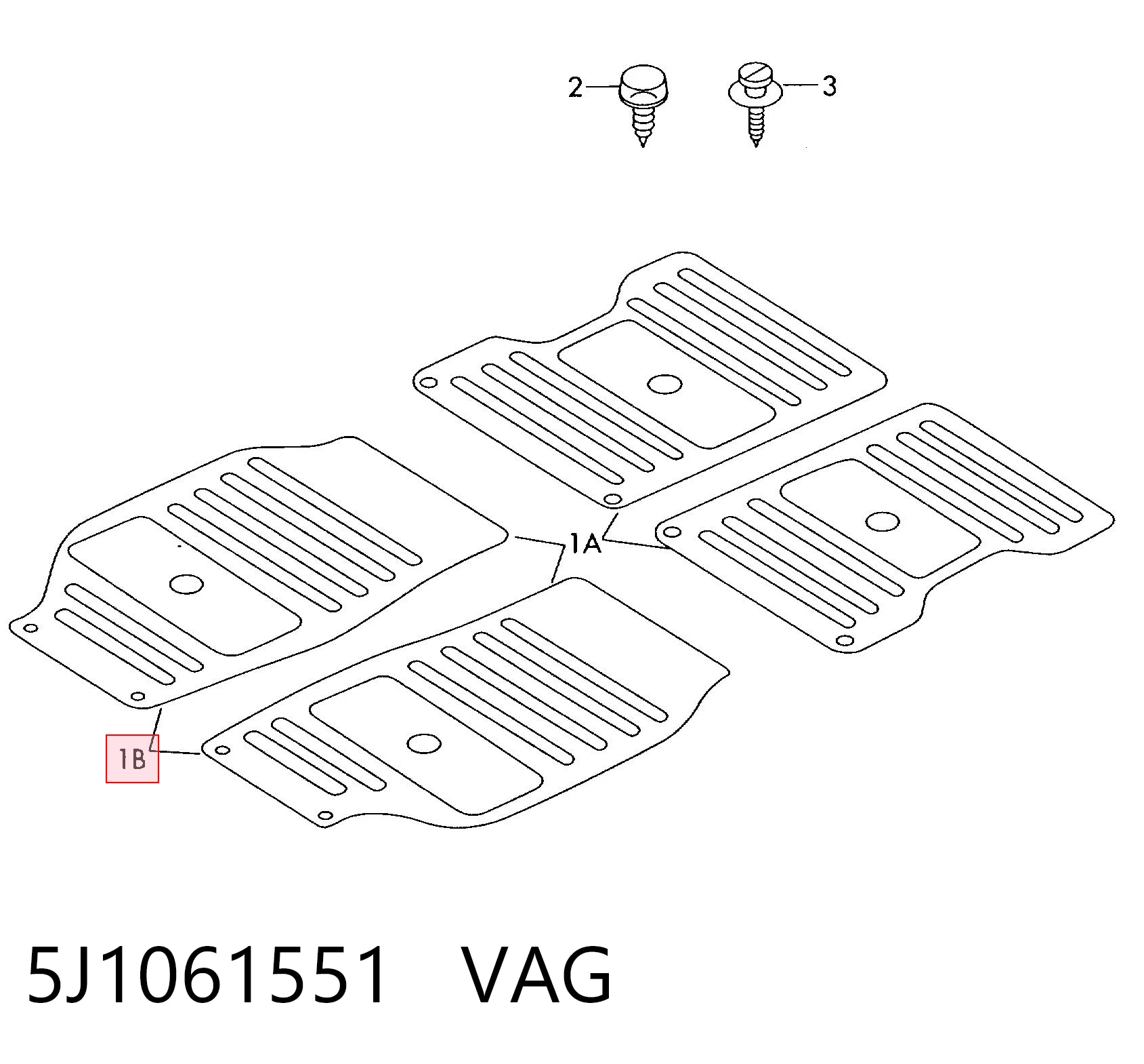 5J1061551 VAG Tapete dianteiro, kit de 2 un.