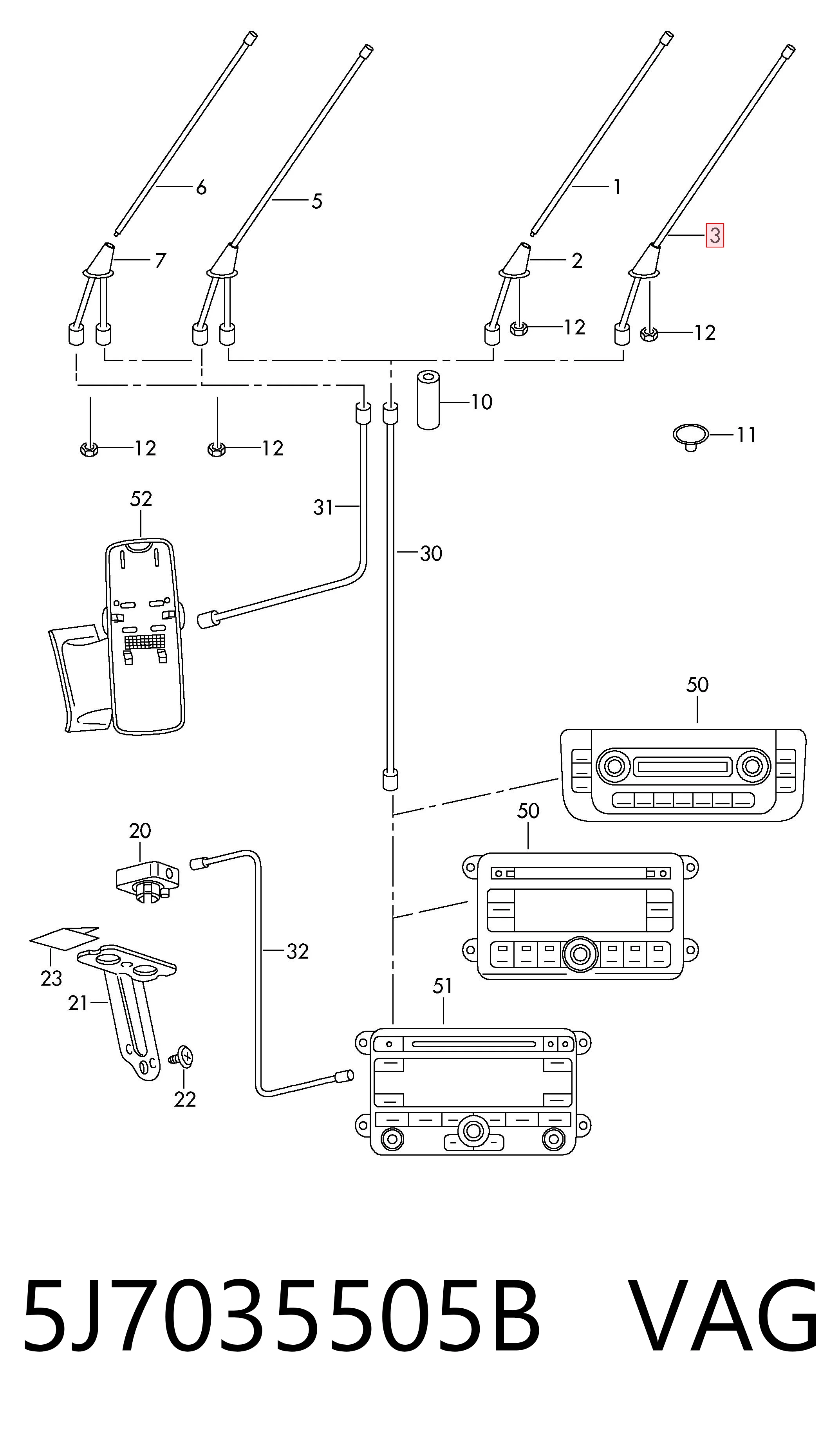 5J7035505B VAG Antena