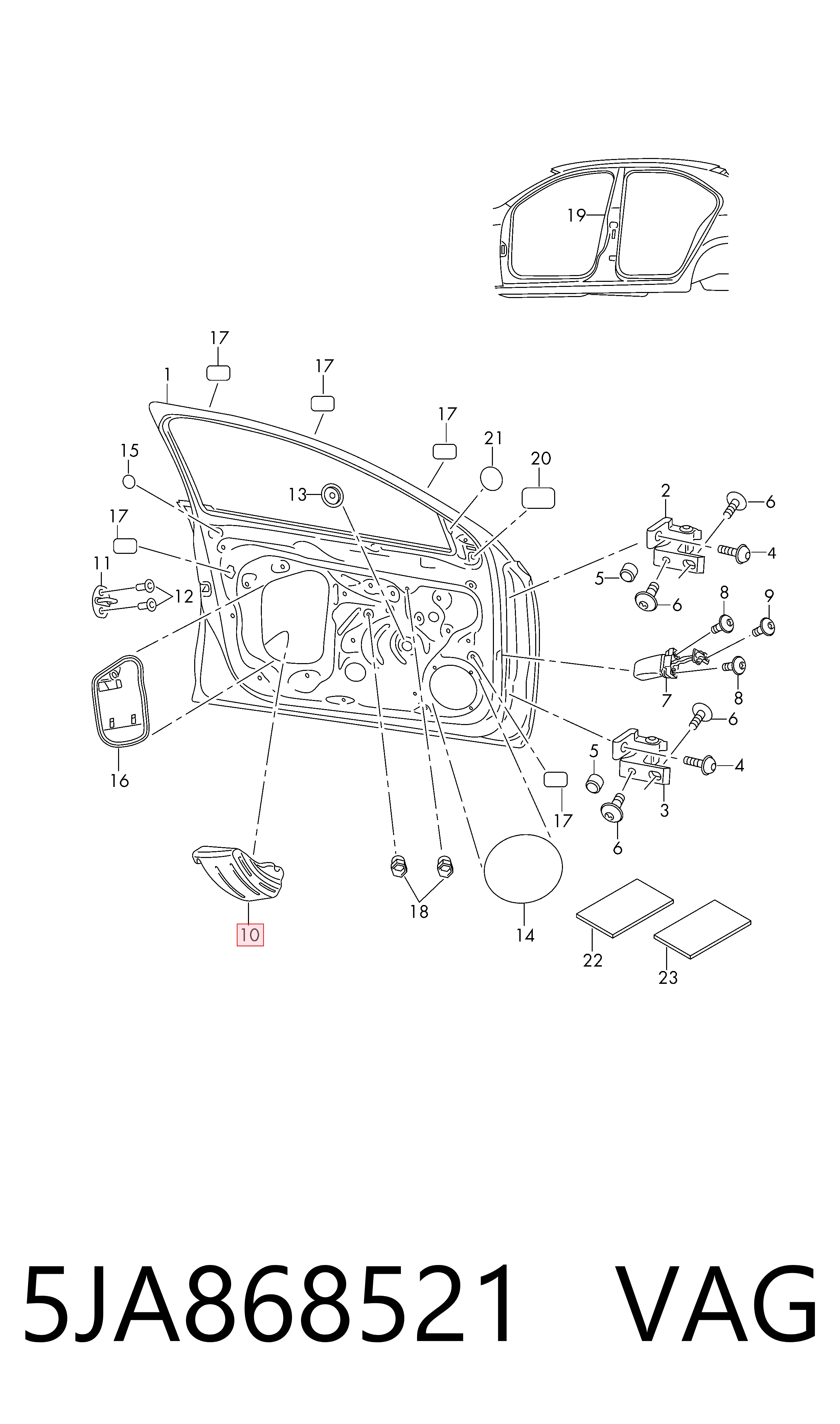  VAG 5JA868521 preço, a partir de 43,59 USD