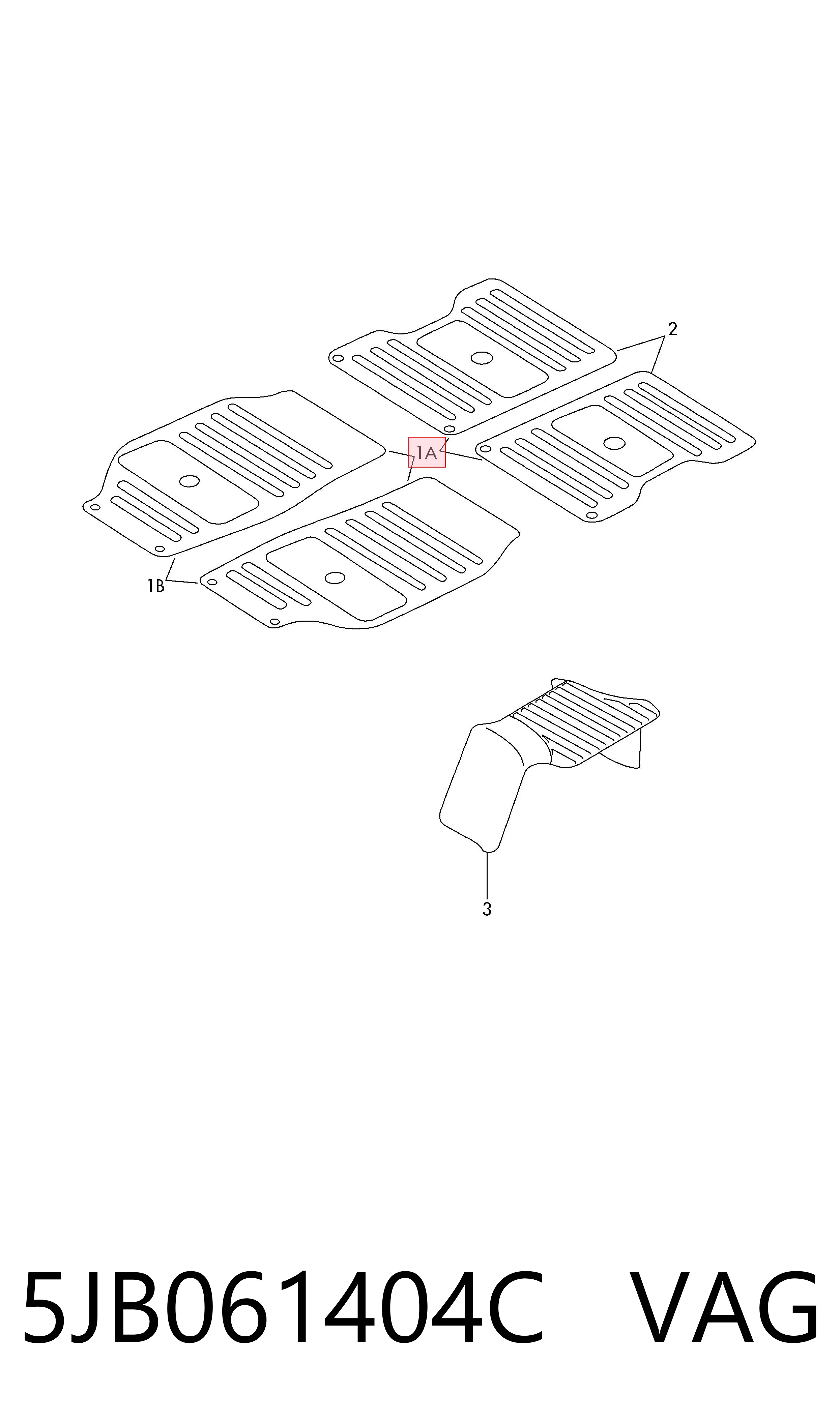 5JB061404C VAG Tapetes dianteiros + traseiros, kit